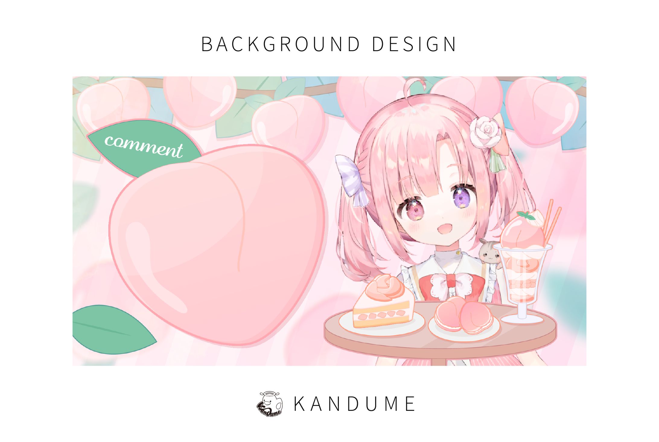 桃スイーツ配信背景-1