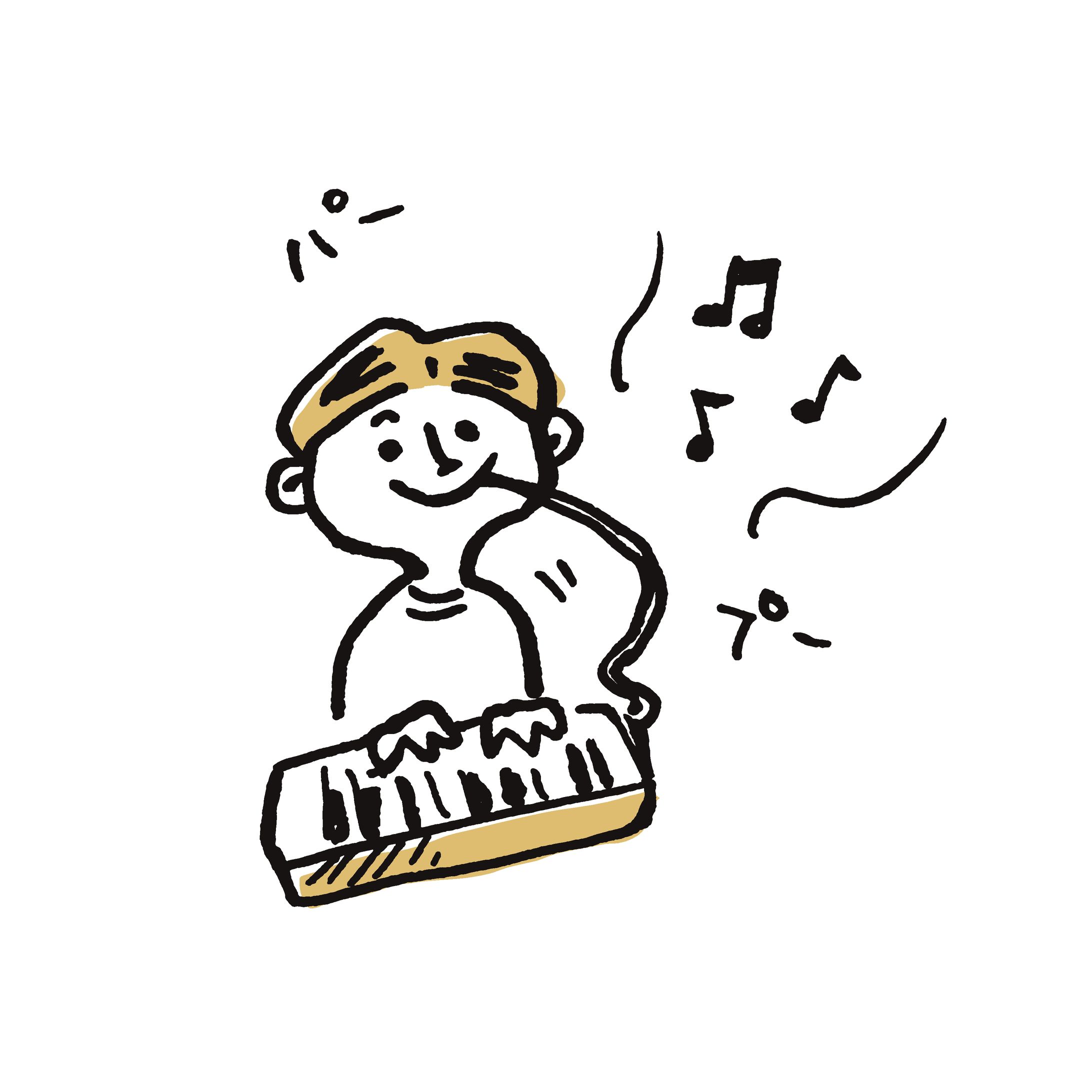 鍵盤ハーモニカをふく男の子-1