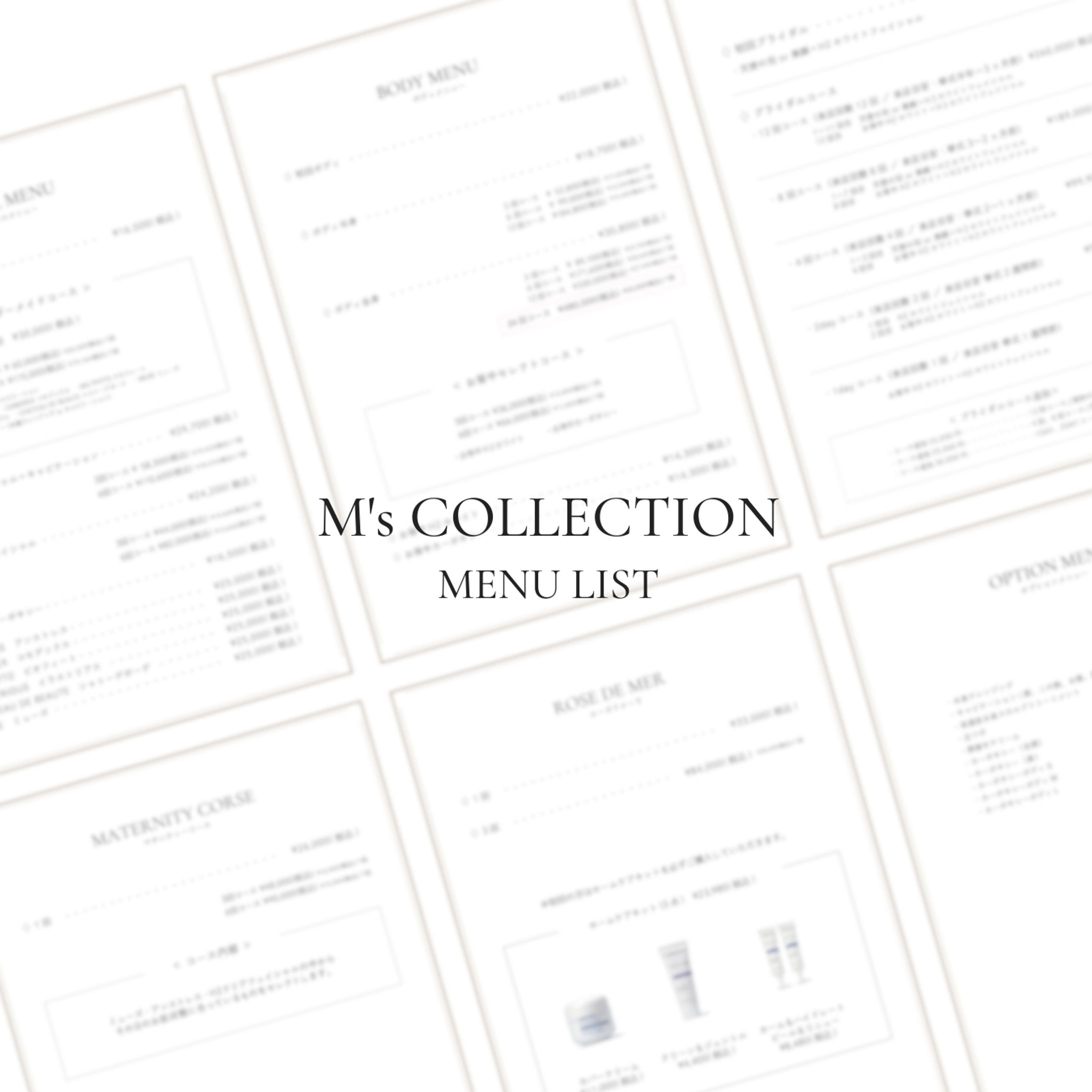 M's COLLECTION｜メニュー表-1