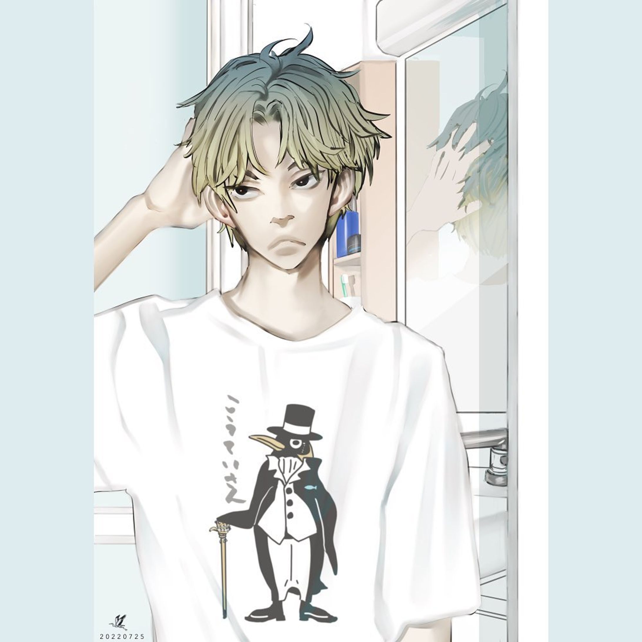 起き抜けの。
若干ダサめのTシャツがお気に入り。

#絵 #イラスト #創作イラスト #漫画絵 #オリジナルイラスト #男子 #illustration #digitalart #digitalillustration #drawing #originalart #boy-1