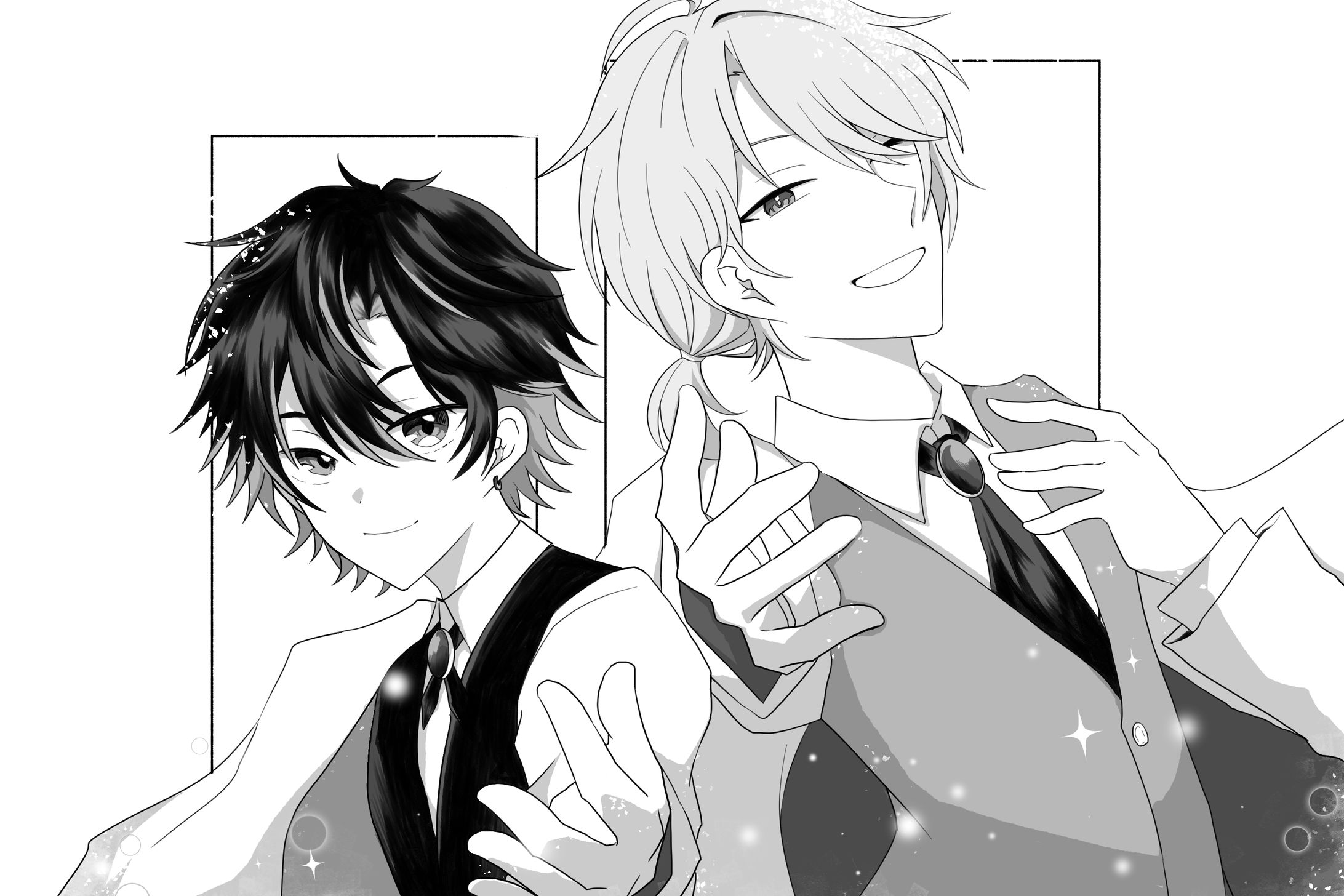 モノクロ(トーン)イラスト-1