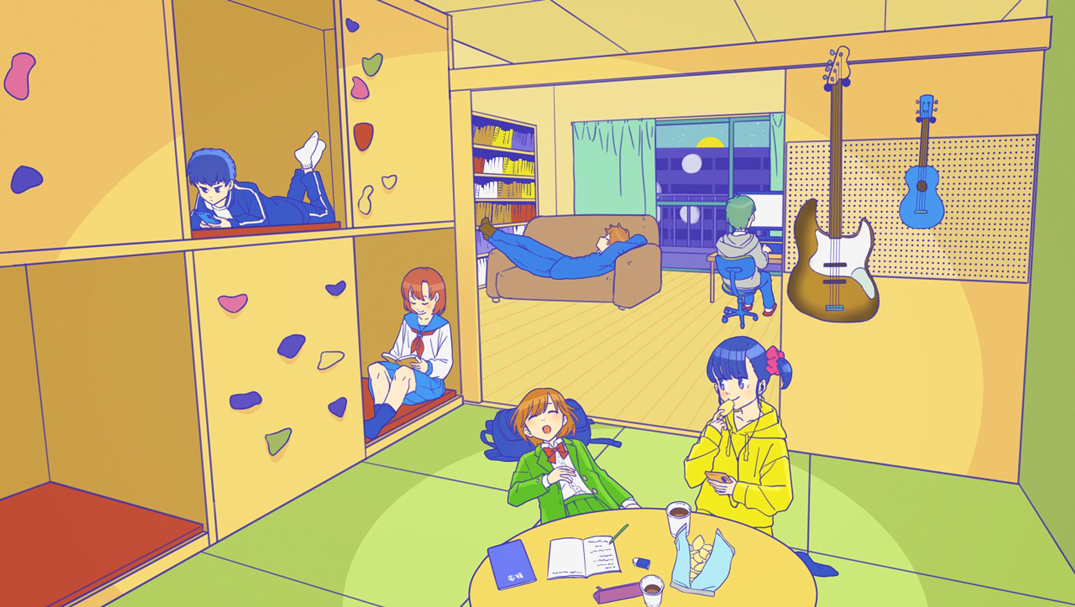 【お仕事】『よなよなハイスクール』HPイラスト-1