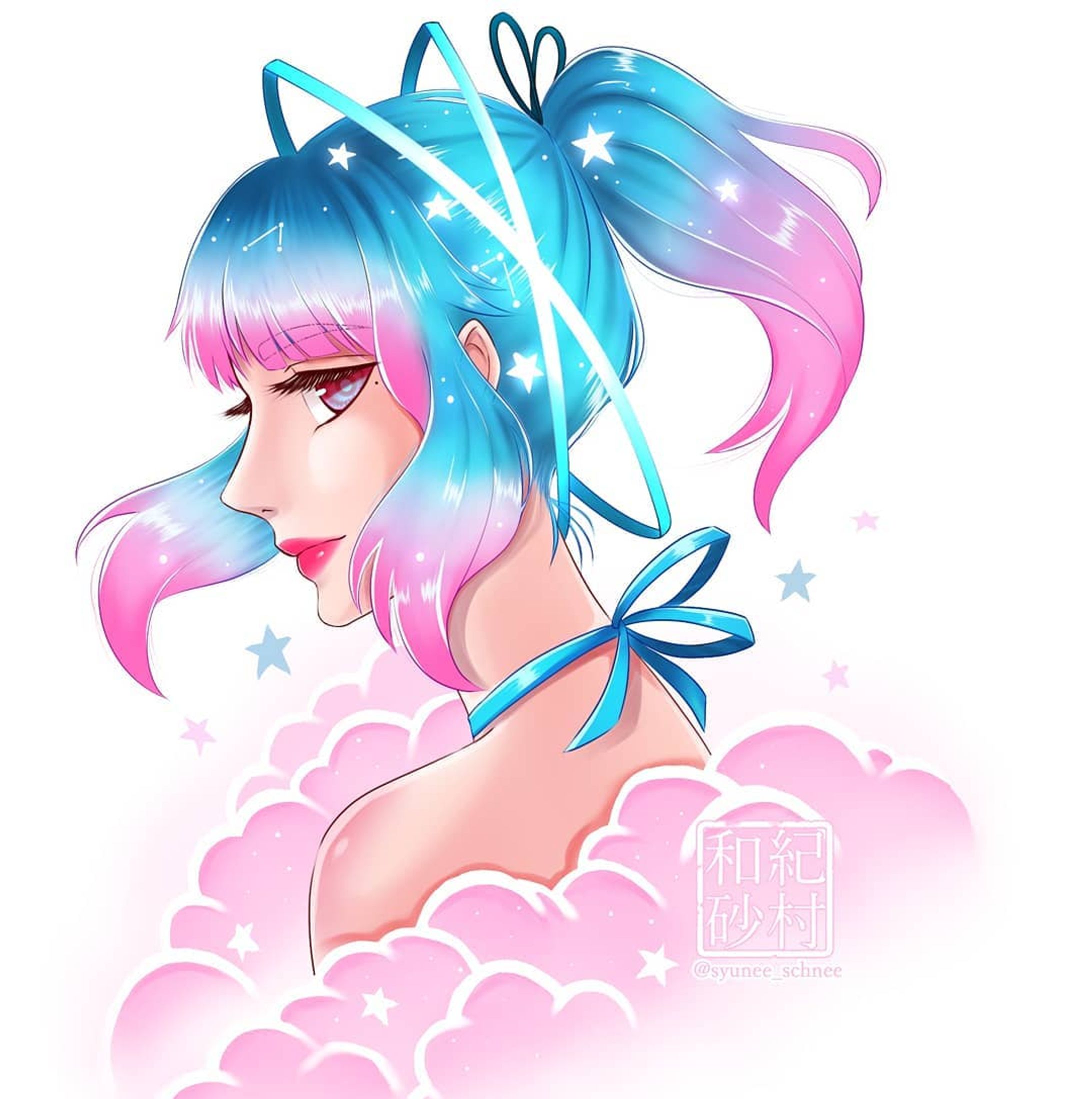 @elby.draws さんの色合いが素敵な作品です😌💓 #drawthisinyourstyle #DTIYS #digitaldrawing #drawthisinyourstylechallenge #elbydraws20k #girl #stars #artwork #dyedhair #bluehair #pinkhair #gradienthair #galaxyhair #space #spacegirl #galaxy #digitalillustration #digitalart #artist #art #illustration-1