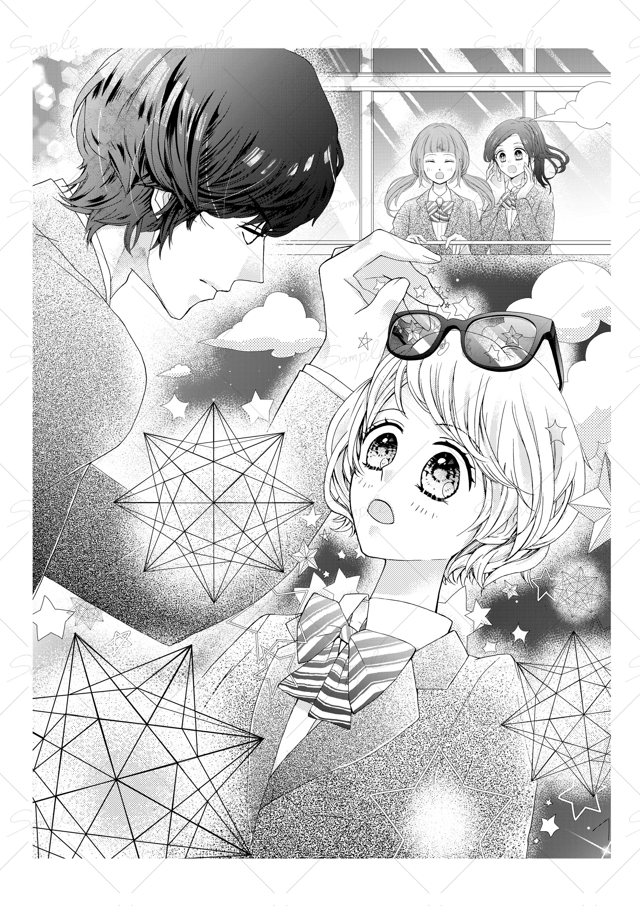 少女漫画風　白黒漫画　サンプル-1