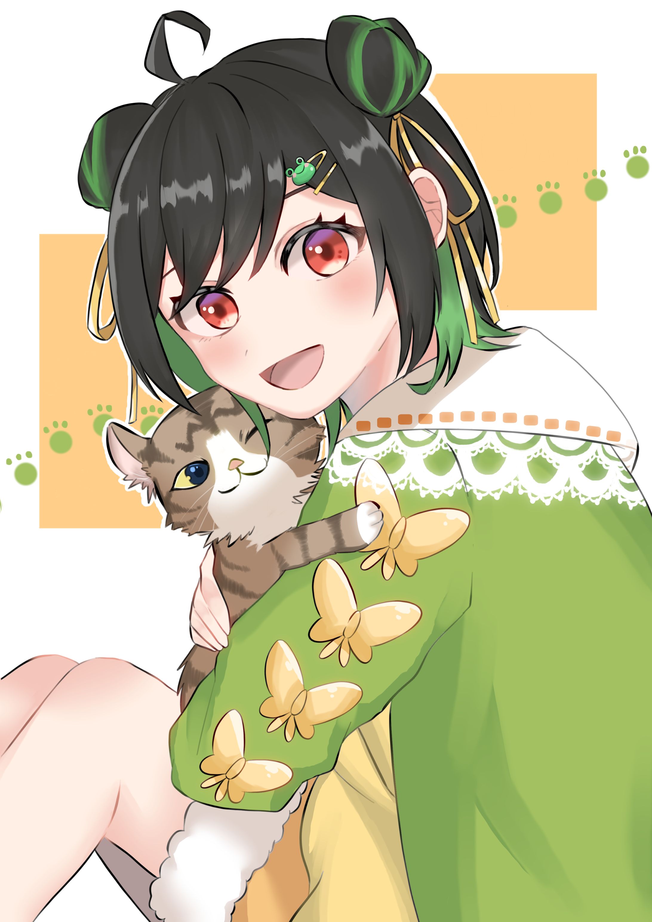 けろうさぎさん 猫カフェコラボ等身イラスト-1