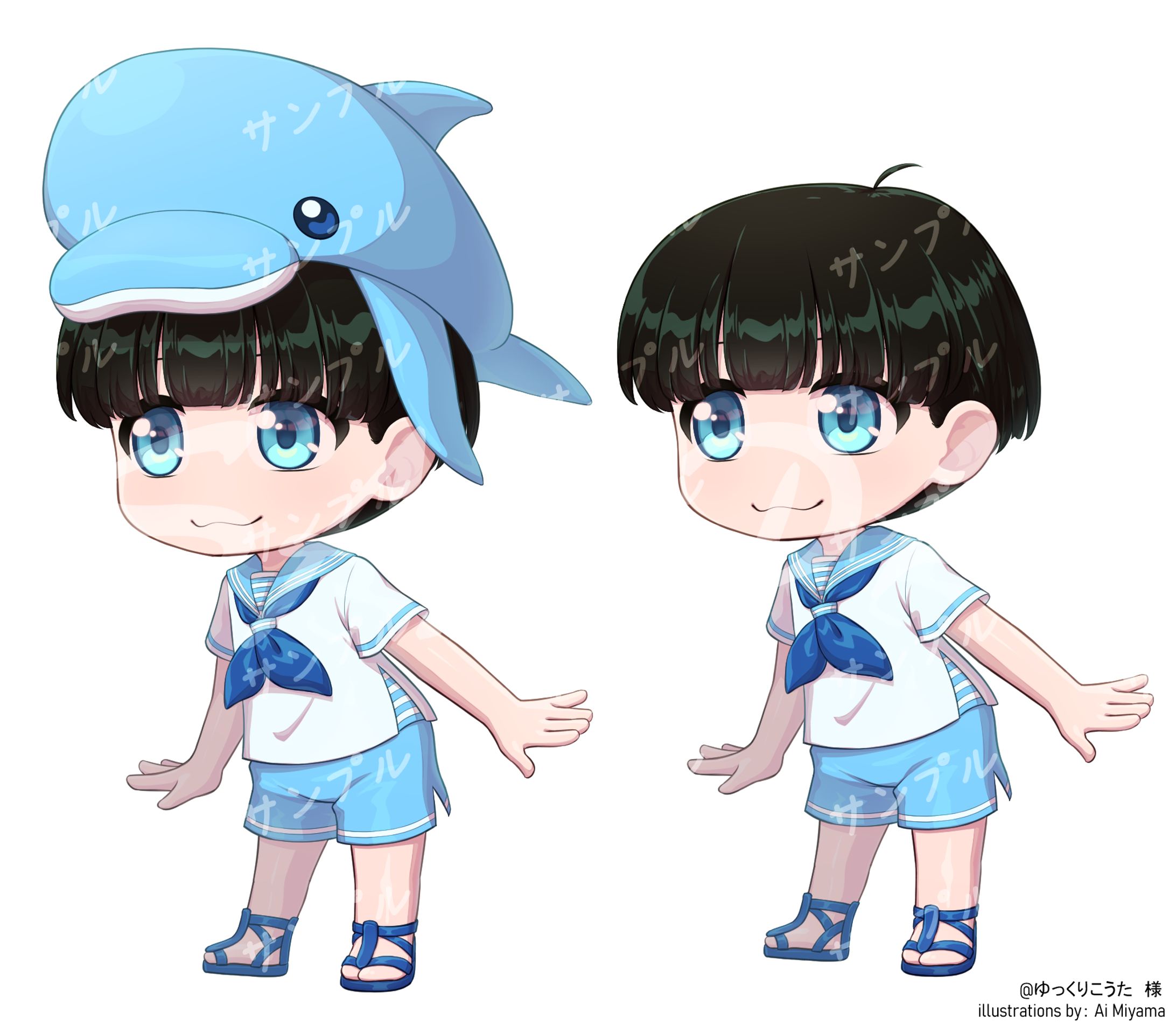 いるか帽子の男の子-1