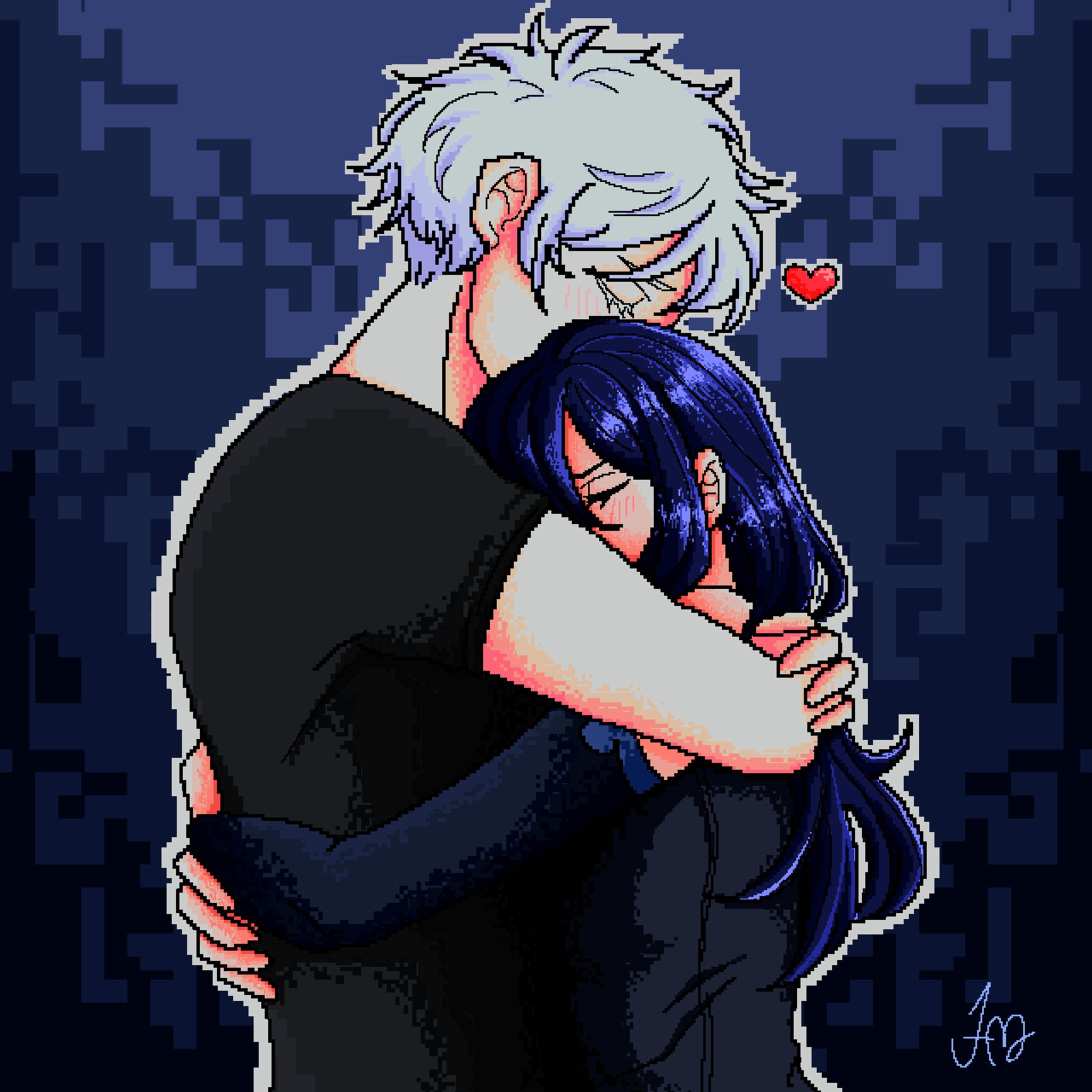 Artwork - Half body, 2 characters, pixel art 22/12/2024-1