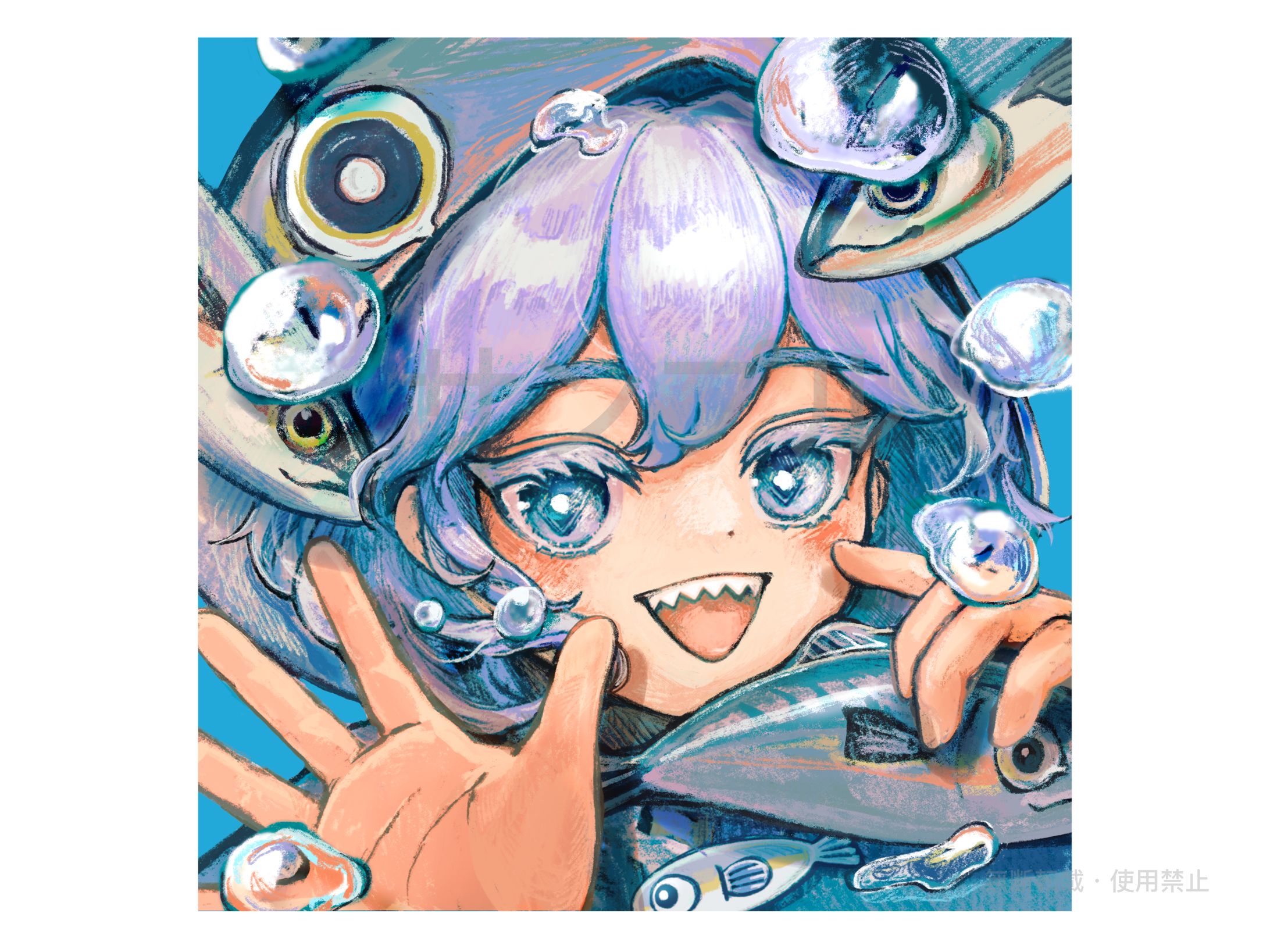 【一枚絵イラスト】　鯵の素様　アイコン用イラスト　【ご依頼】-1