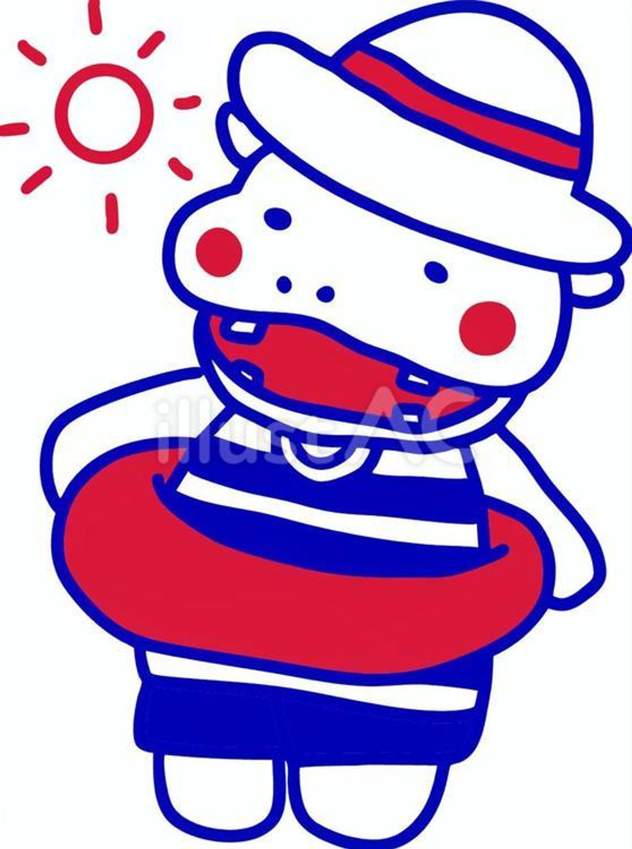 海水浴に向かうかばくん-1