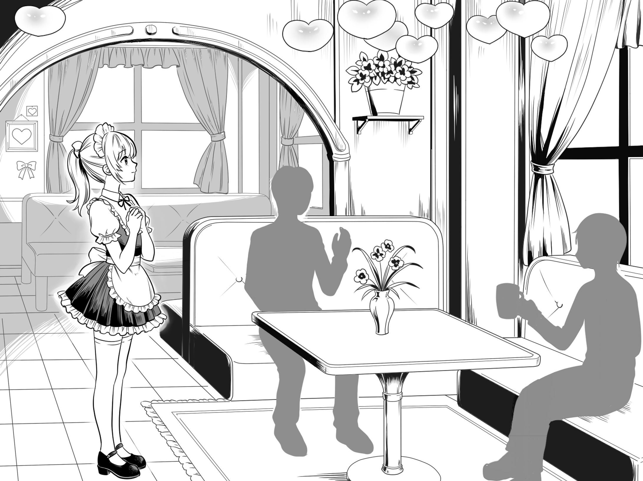 オリジナルイラスト(白黒)-1