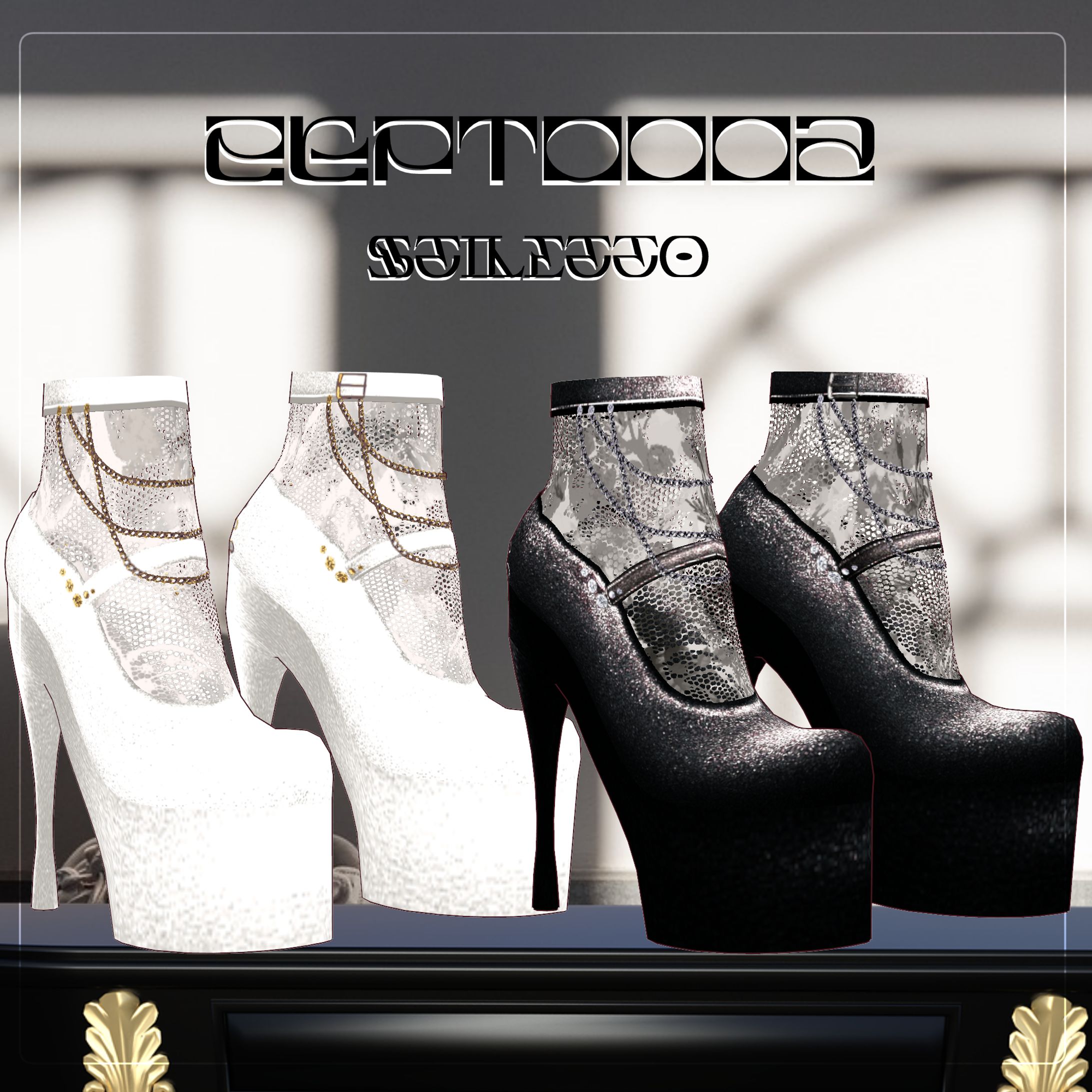 【vroidテクスチャ】stiletto/BLACK＆WHITE/ZEPTO002-1