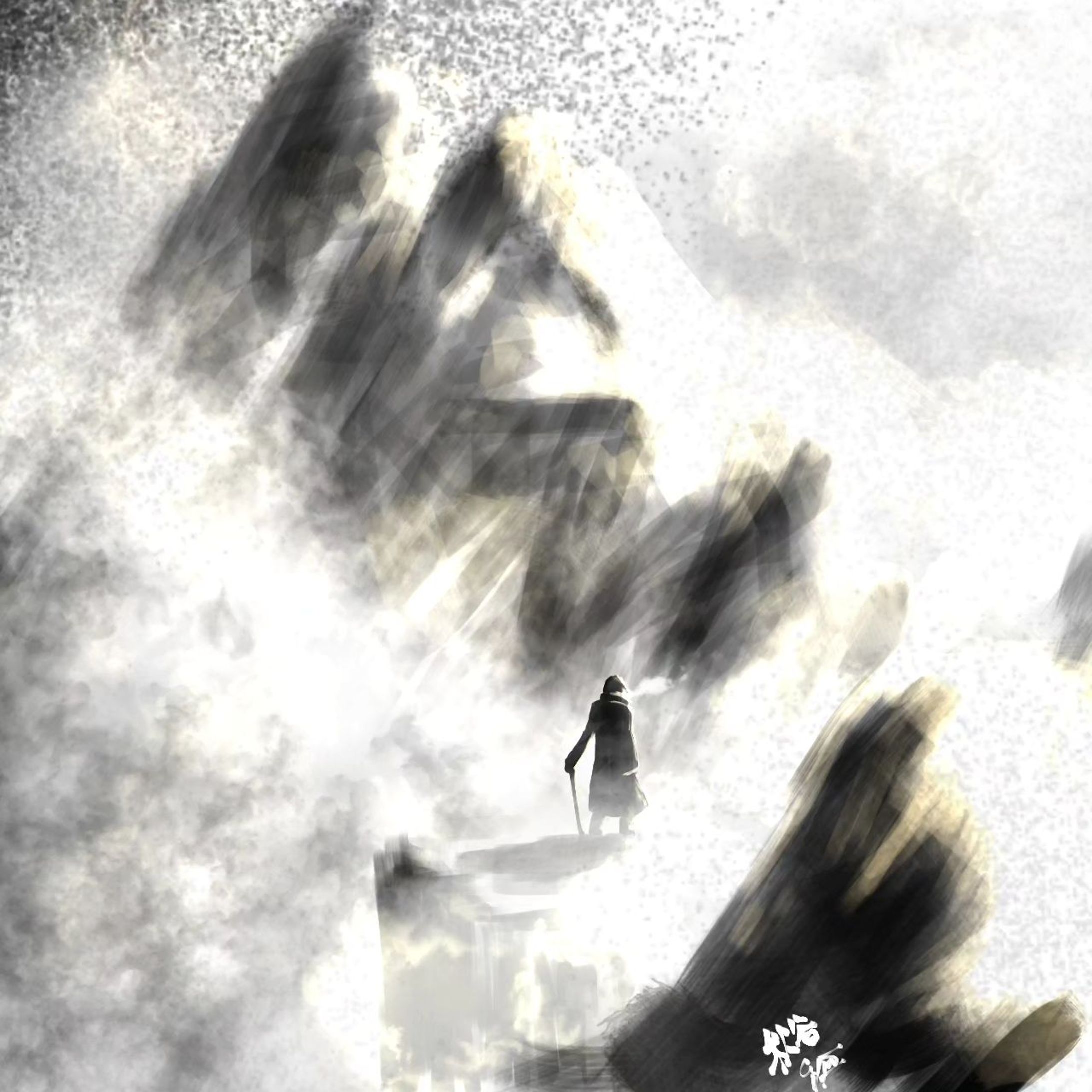 Day 20: frost 霜
 #Inktober  #inktober2023  #イラスト  #霜  #frost  #孤独-1