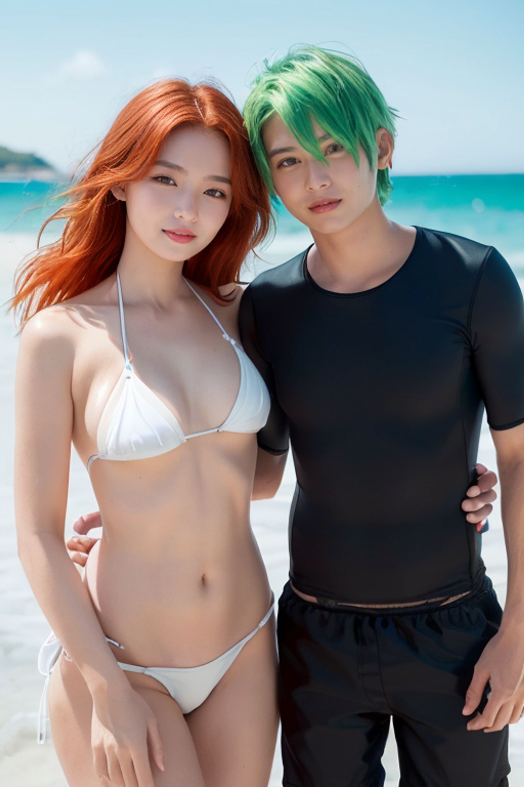 髪色違う男女-1