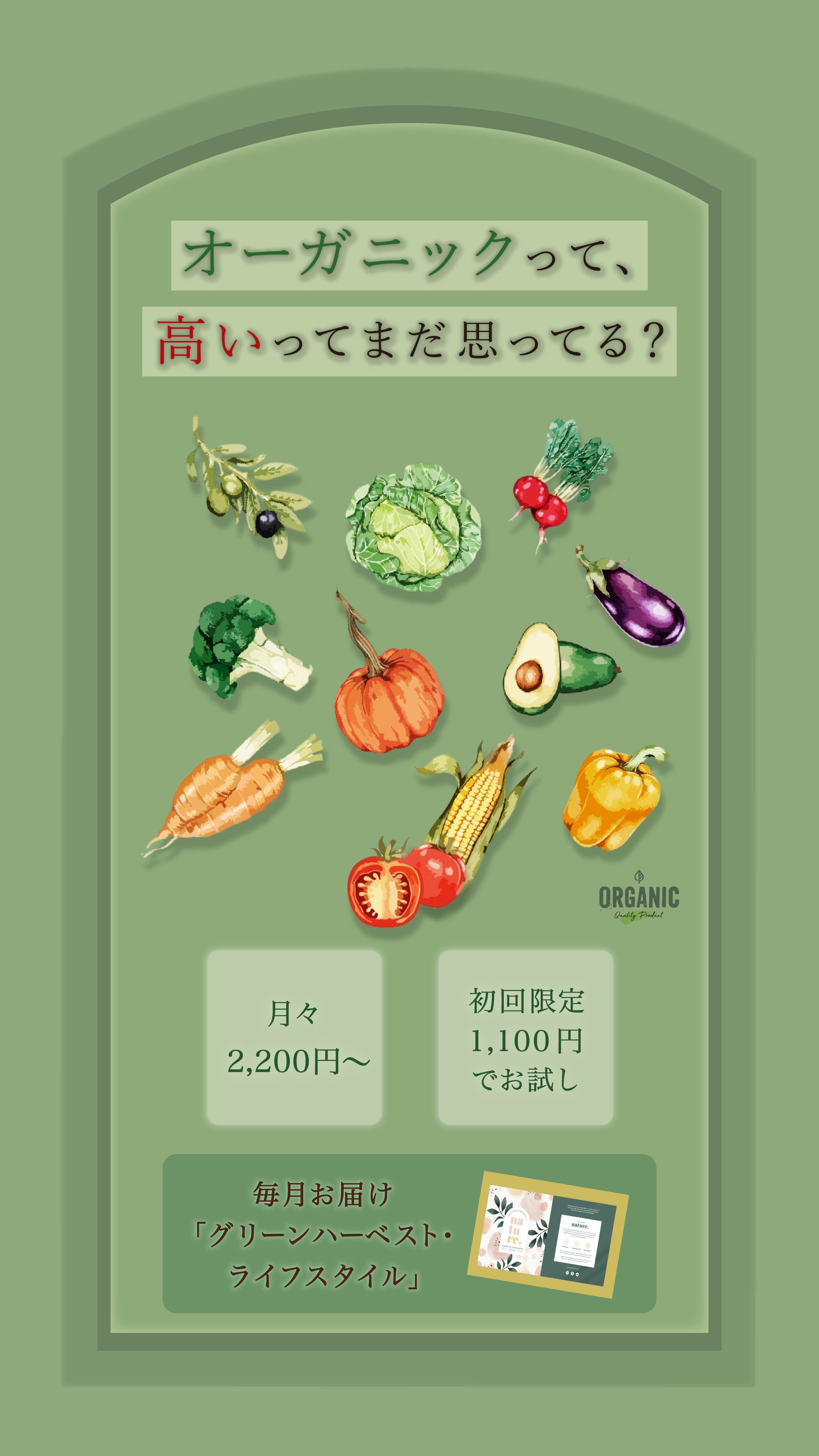 「オーガニック食品の定期配送」バナー-1