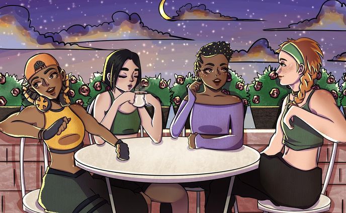 art collab w my hot fren ❤️ sketch is made by them (last photo)

-

made in procreate 😳

-

#valorant #art #collab #artcollab #fan #fanart #game #videogame #fpsgames #fps #illustration #drawing #artwork #women #ilovewomen #imsogay #artwork #procreate
