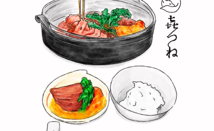 📍奈良 / 近鉄奈良
鳥羽シェフのお店sioさんの姉妹店
㐂つね （ @kitsune_nara_sukiyaki )
さんにお邪魔しました〜！

すき焼きの概念が変わる瞬間を体験しました🤤💗

奈良に行くタイミングがあったら
ずっと行ってみたい！！！と思い
せっかくなのですき焼きコースを☺️

個室が用意されていて
贅沢な時間を過ごすことができました

・舞茸のスープ
秋の味覚🍁
寒い体に温まるスープは
さらに食欲を増進！

・海老マヨネーズ
プリプリの海老ちゃんは
甘くて美味しい😘💗

・ご飯、お味噌汁
ご飯おかわり自由って〜！もう！
ツヤツヤの真っ白のご飯は
そのまま食べても美味しいの😆

・すき焼き 熊本県天草産A5ランク牛
・鳥羽シェフが産地まで行って実際に決めた野菜の盛り合わせ

卵は３回に分けてそれぞれのタイミングで

とても笑顔が素敵なお姉さんが
全ての商品を説明し、焼いてくれて
最高の状態ですき焼きを楽しみました😆

私はもうずっと
「お、美味しい💗」
「感動して泣けてきそうです...」
言ってましたよ😍

【追加】 ＋厚揚げ

やっぱりキツネにきたなら厚揚げ
食べたいじゃん！！！と思い追加注文😆💗

これは絶対追加しなきゃ！だめ！笑
肉汁にしみしみになった厚揚げは最高です

【調合された七味】
これがまたまた美味しい🥰
味わいにアクセントが広がり、また食欲を増進！
え、販売してほしいと思ってました🤔笑

・葛素麺
イメージは小さい冷麺！
さっぱりとしてて美味しい😋
お腹いっぱいなのにするする入る魔法の葛素麺😆

・最中アイス
→【変更】みたらしプリン

メニュー見てたら
アレも食べたいコレも食べたいと
ついついお願いしちゃう私😳💗

なめら〜〜〜〜かなプリンと
み、みたらし？！絶対合うじゃん！
食べたらもうトロける〜〜！
お品のあるみたらしとほうじ茶は相性バッチシ😍
（お茶の中でほうじ茶が一番好き）

ドリンク

きつねの木苺のほうじ茶
フランボワーズビネガーとブラックペッパーで香り付け

え！な？！え？！気になりすぎる！と
飲み物はこちらを注文☺️

爽やかな口当たりが広がりとても丁寧な喉越し
私のツボを押しまくり🤤笑
（商品化してもらいたい飲み物きた！！！）
とずっと思ってました🤭💓

㐂つねさんのすき焼きコース！
ご馳走様でした😆💗

#㐂つね #すき焼きレストラン #シェフェスタ奈良 #シェフェスタ #cfesta2022 #すき焼きを化させる #奈良グルメ #奈良ランチ #奈良ディナー #すき焼き #nara #イラスト #お絵描き #食べ歩き #illustration #sukiyaki