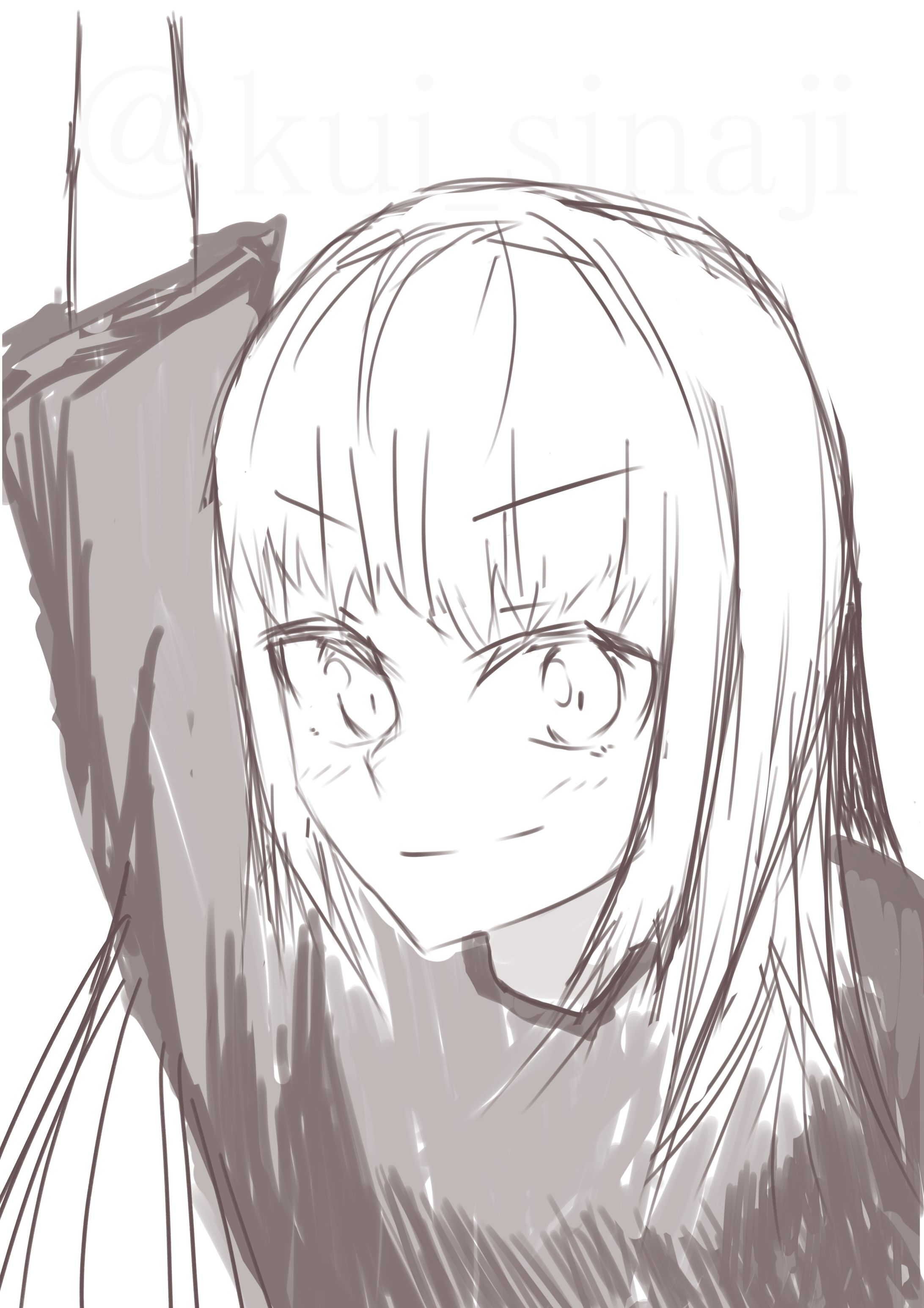【ラクガキ】腕を上げる女の子-1