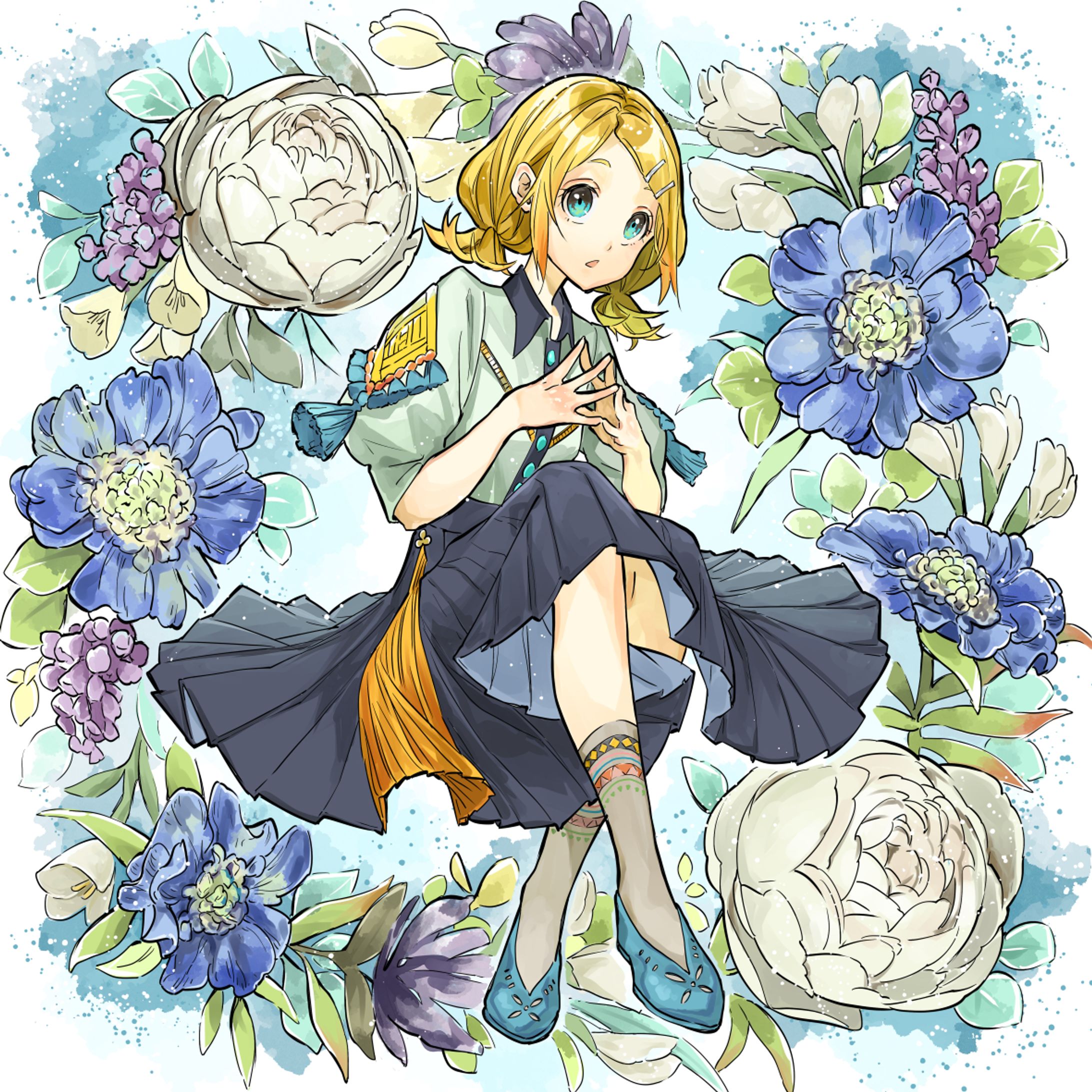 リンちゃんとお花-1