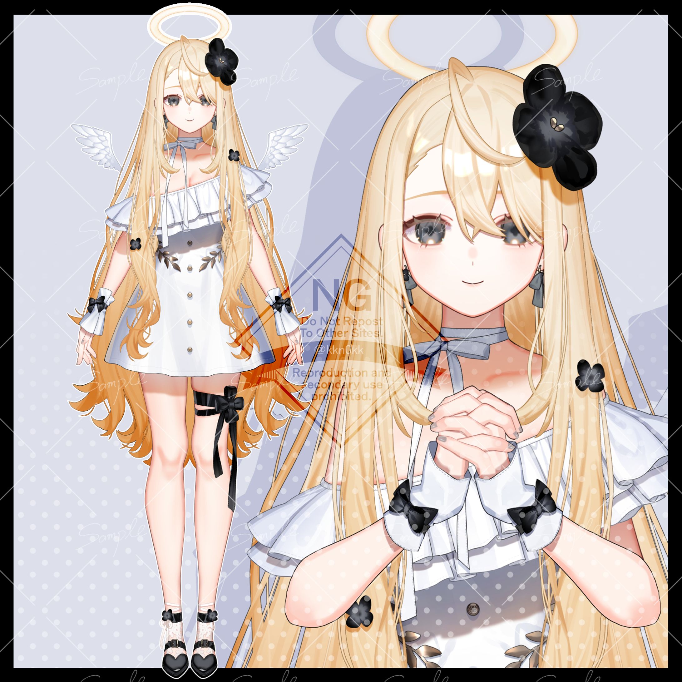 天使モチーフキャラクターデザイン、パーツ分け立ち絵-1