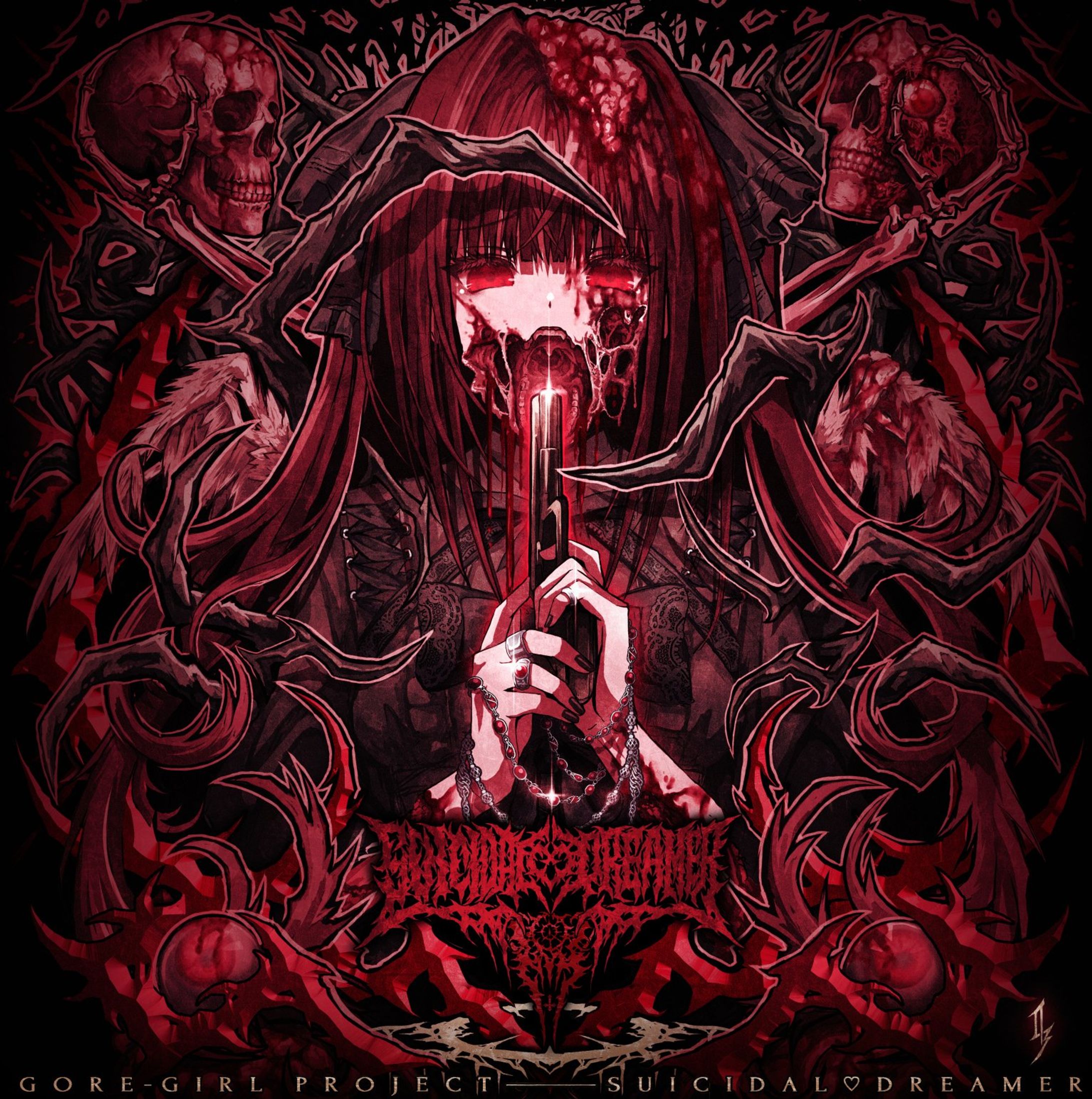 GORE-GIRL PROJECT｢SUICIDAL♡DREAMER｣ CD cover&merch illust-1