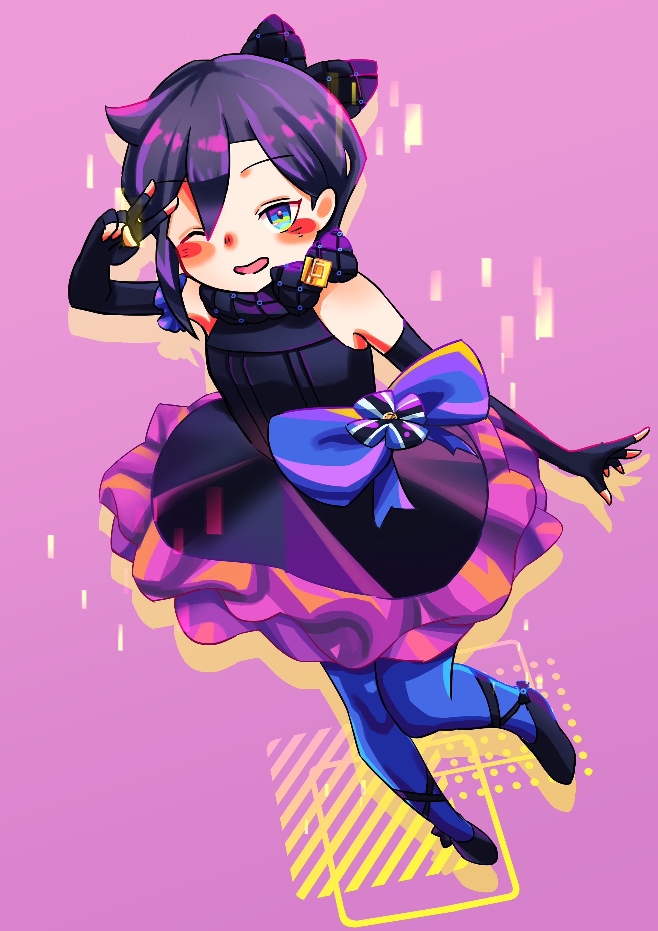 アメノセイさんファンアート群青タイツ-1