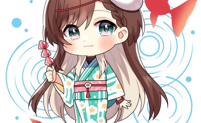 オリジナル：浴衣ミニキャラ