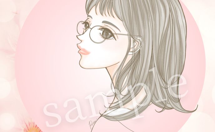 横顔の知的女子