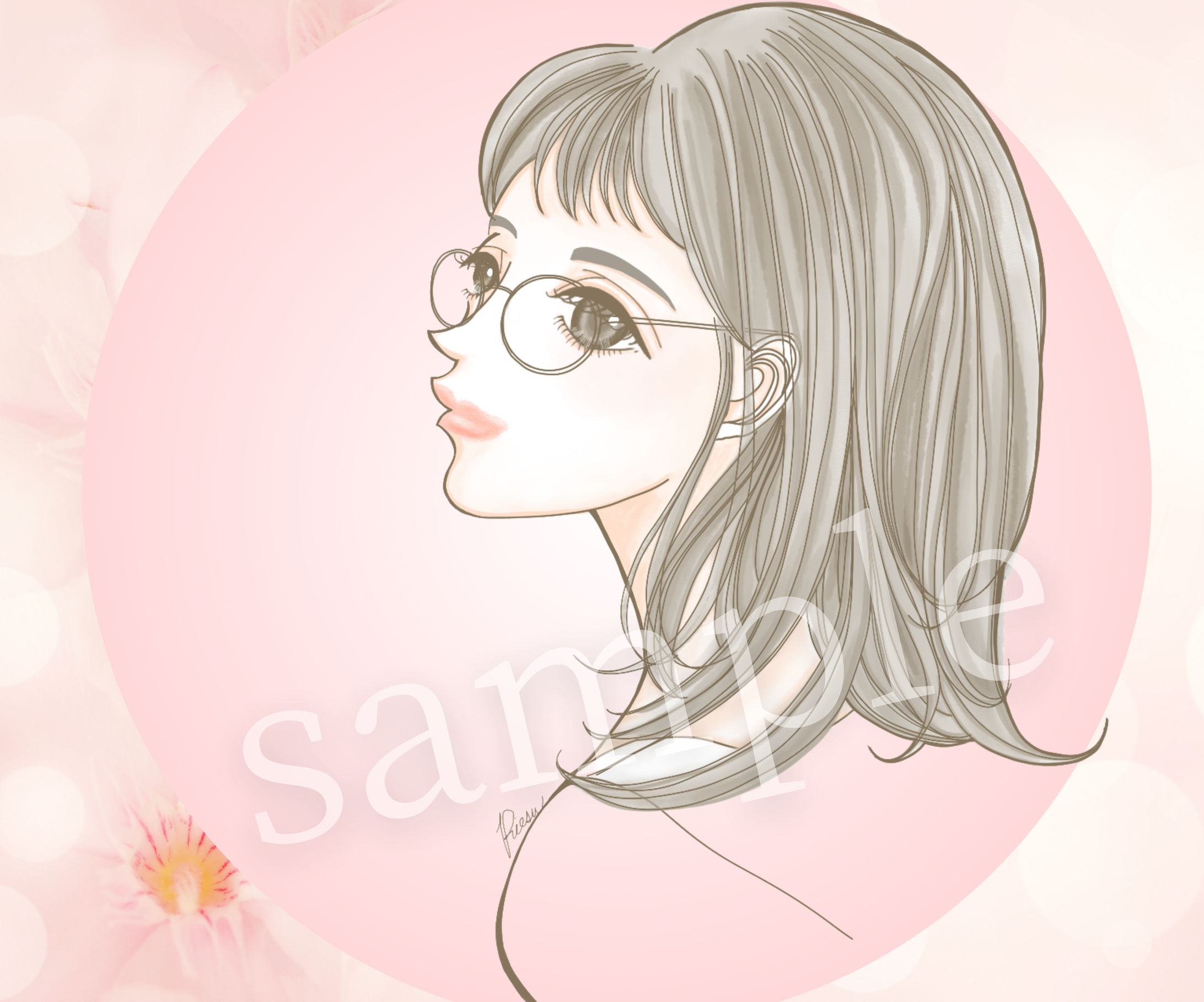 横顔の知的女子-1