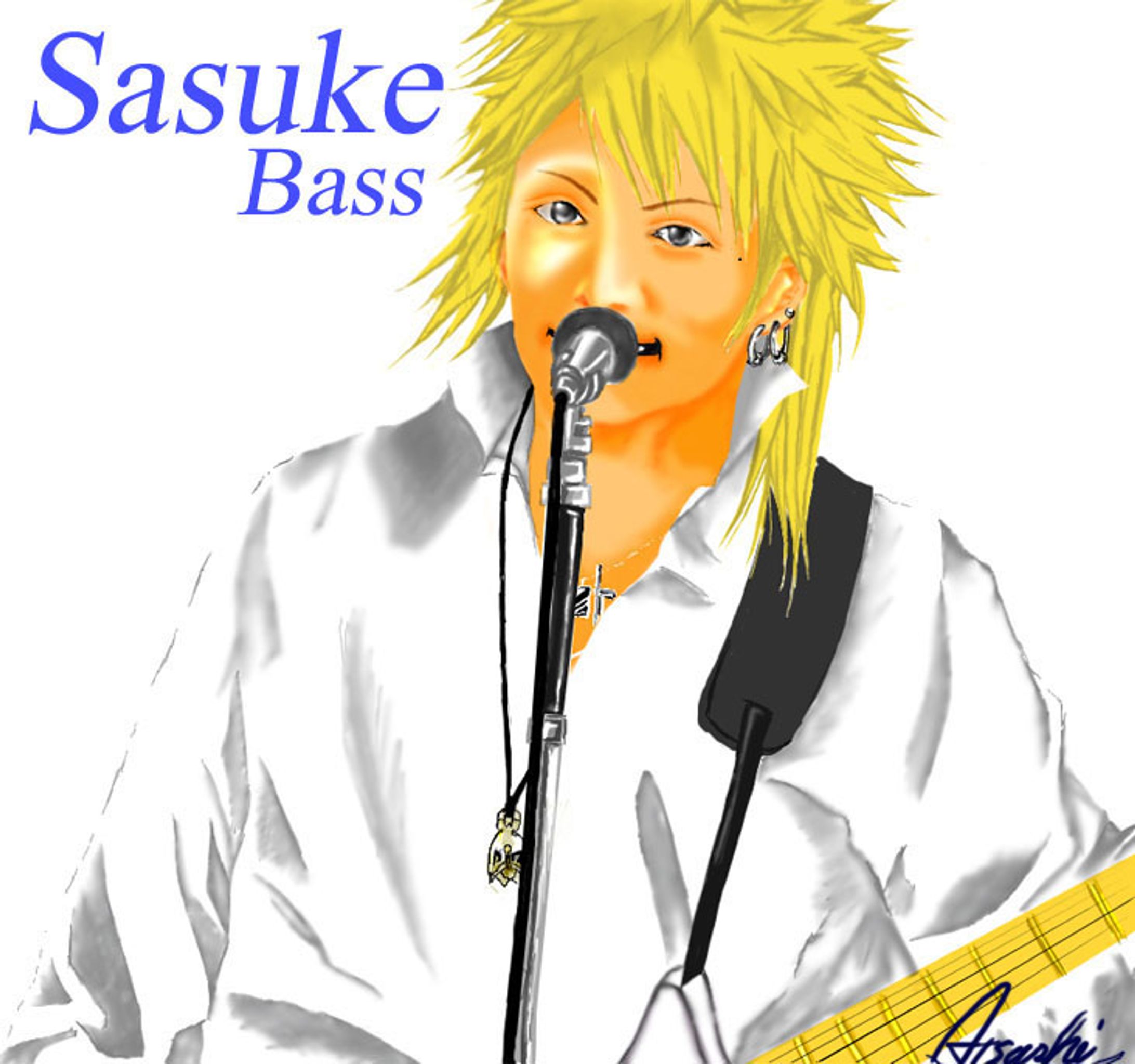 イラスト　ベーシスト-1