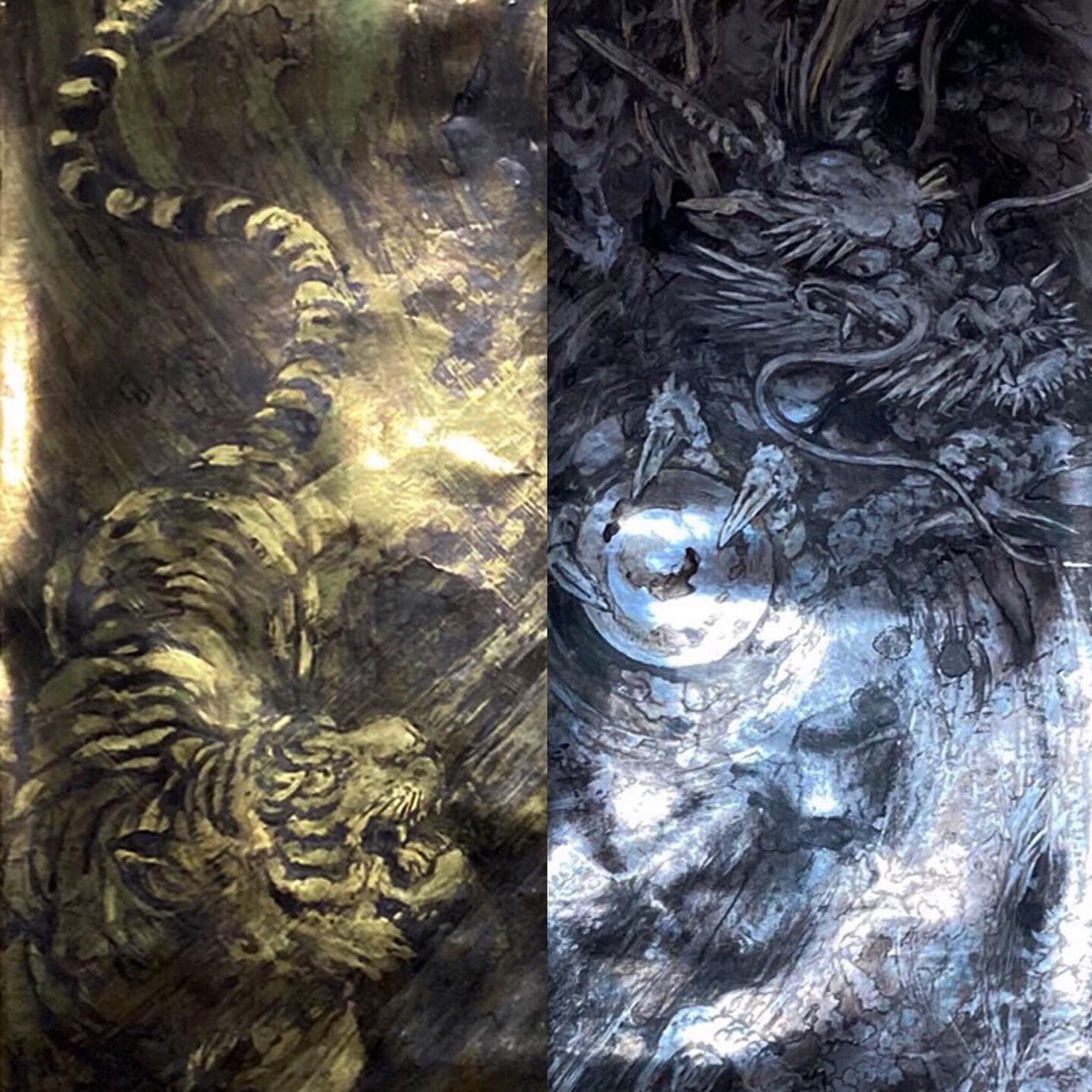 乾坤（龍虎図）Two Energies_ Dragon and Tiger-1