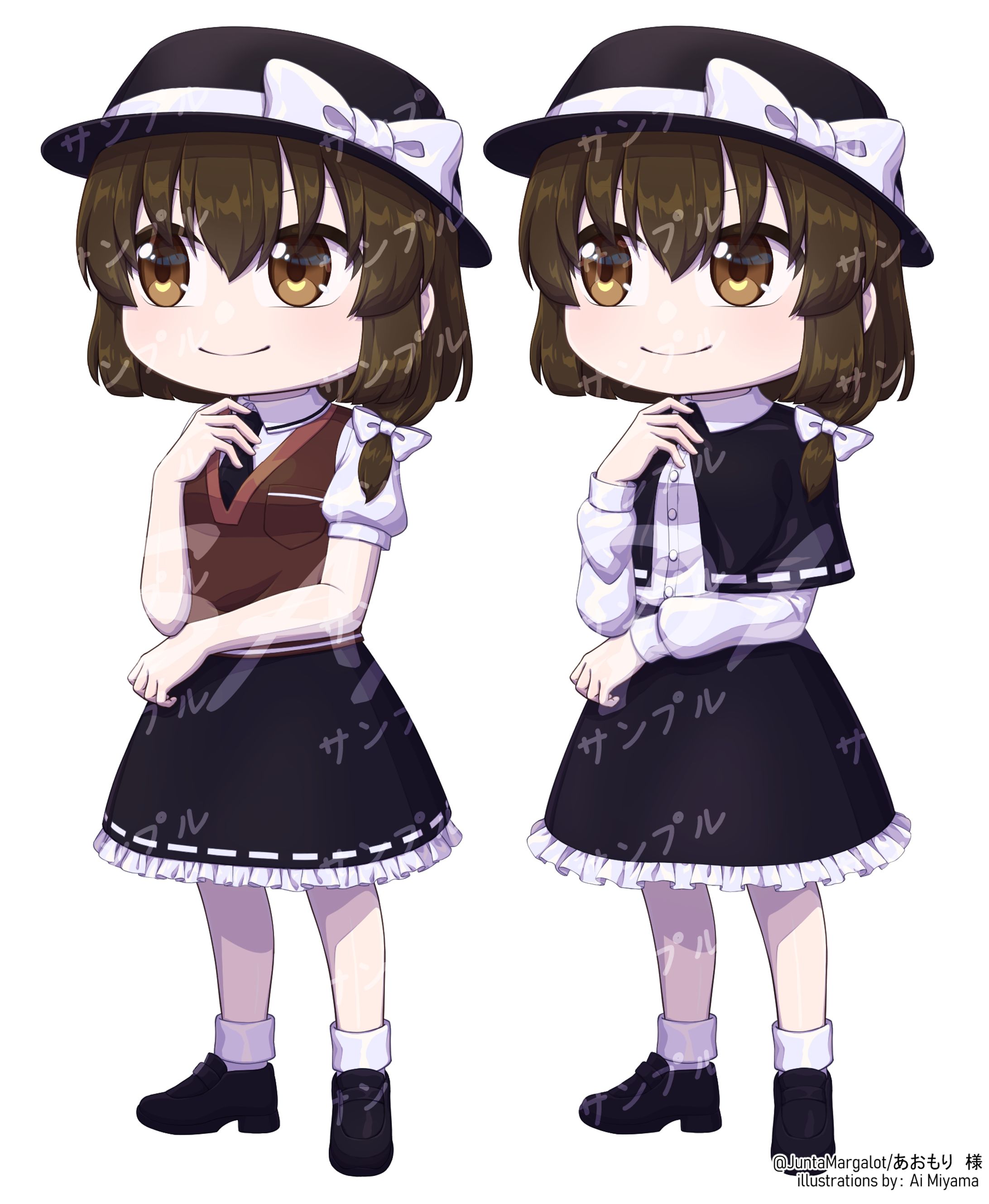 宇佐見蓮子ちゃん3頭身立ち絵ver.5【ポーズ/表情差分追加】