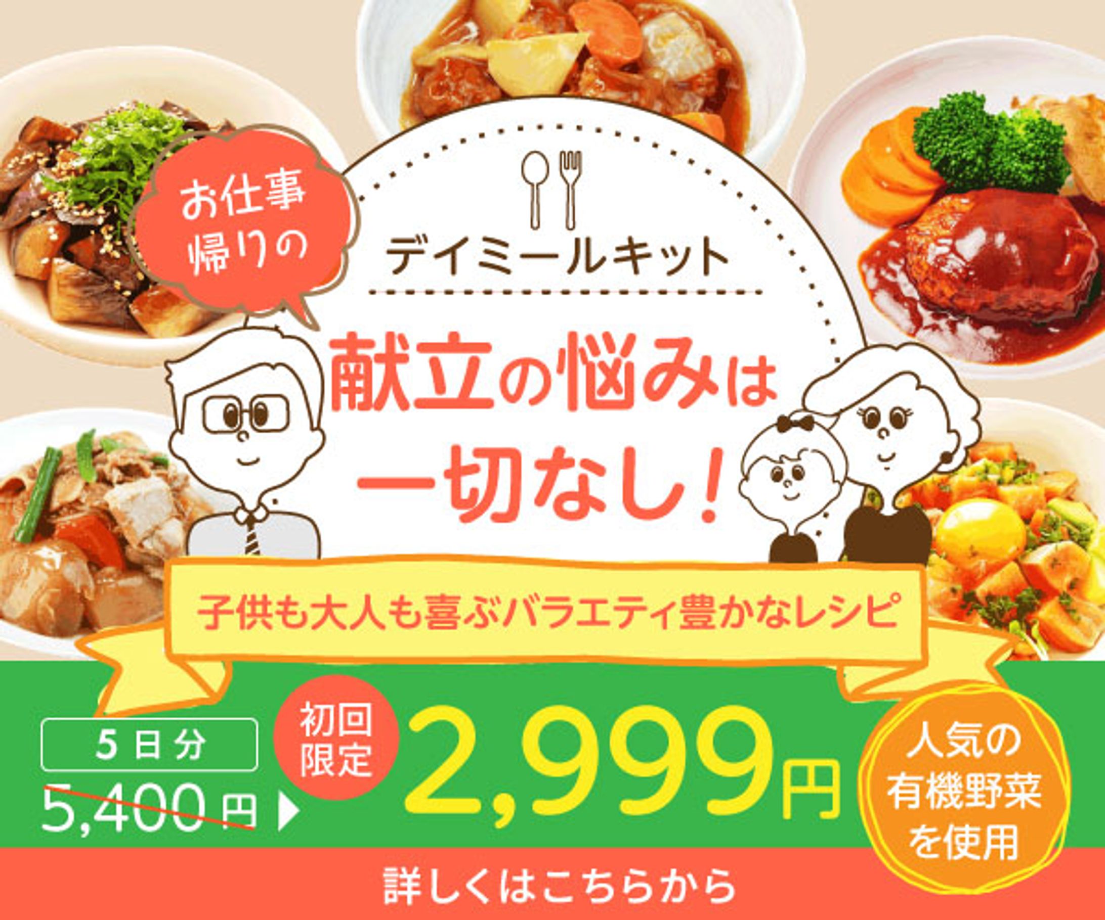 ミールキット「デイミールキット」のキャンペーンバナー-1
