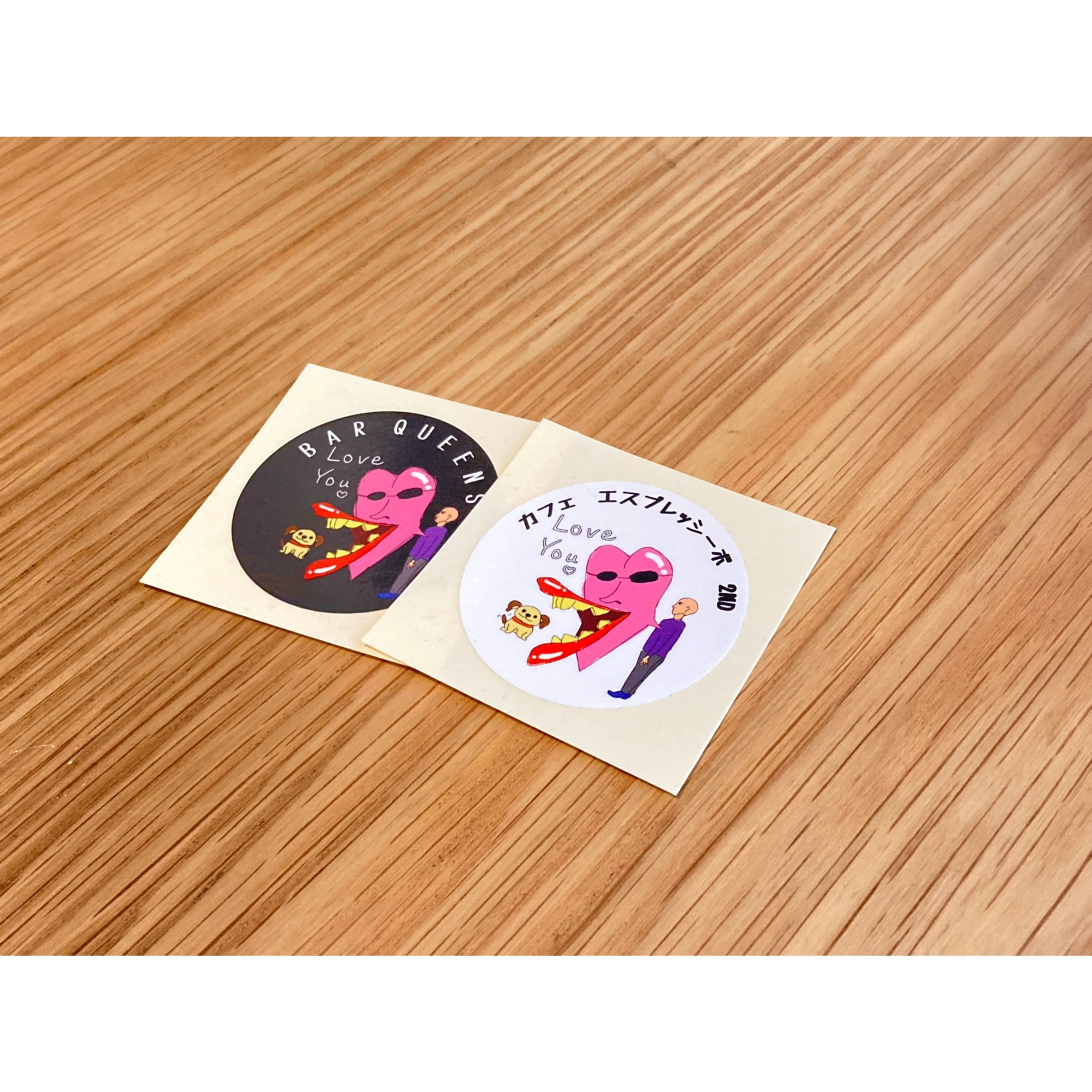 カフェのステッカーシール-1