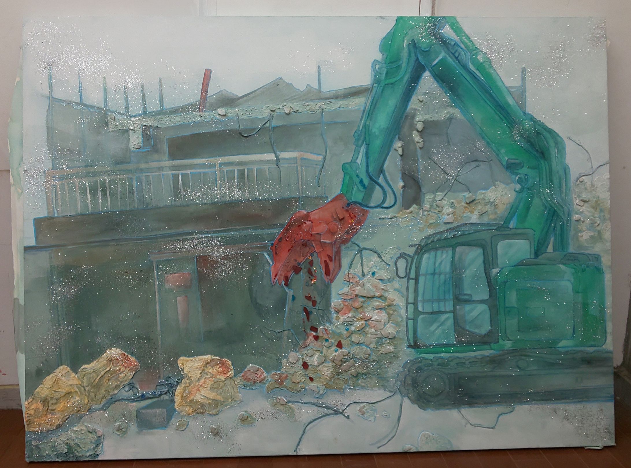 日本画作品 瓦礫のその先-1