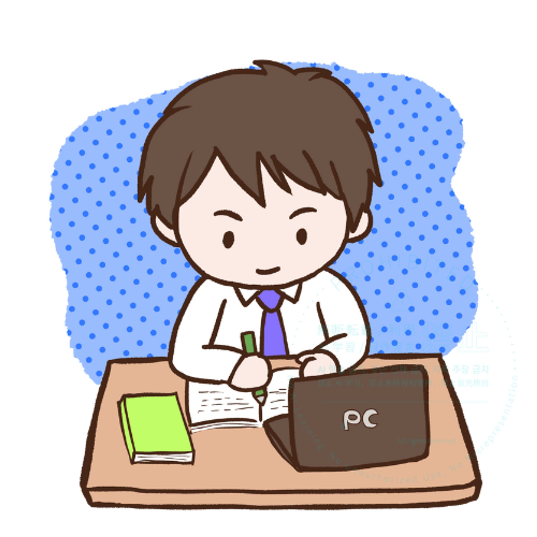 「勉強、仕事」のイラスト-1