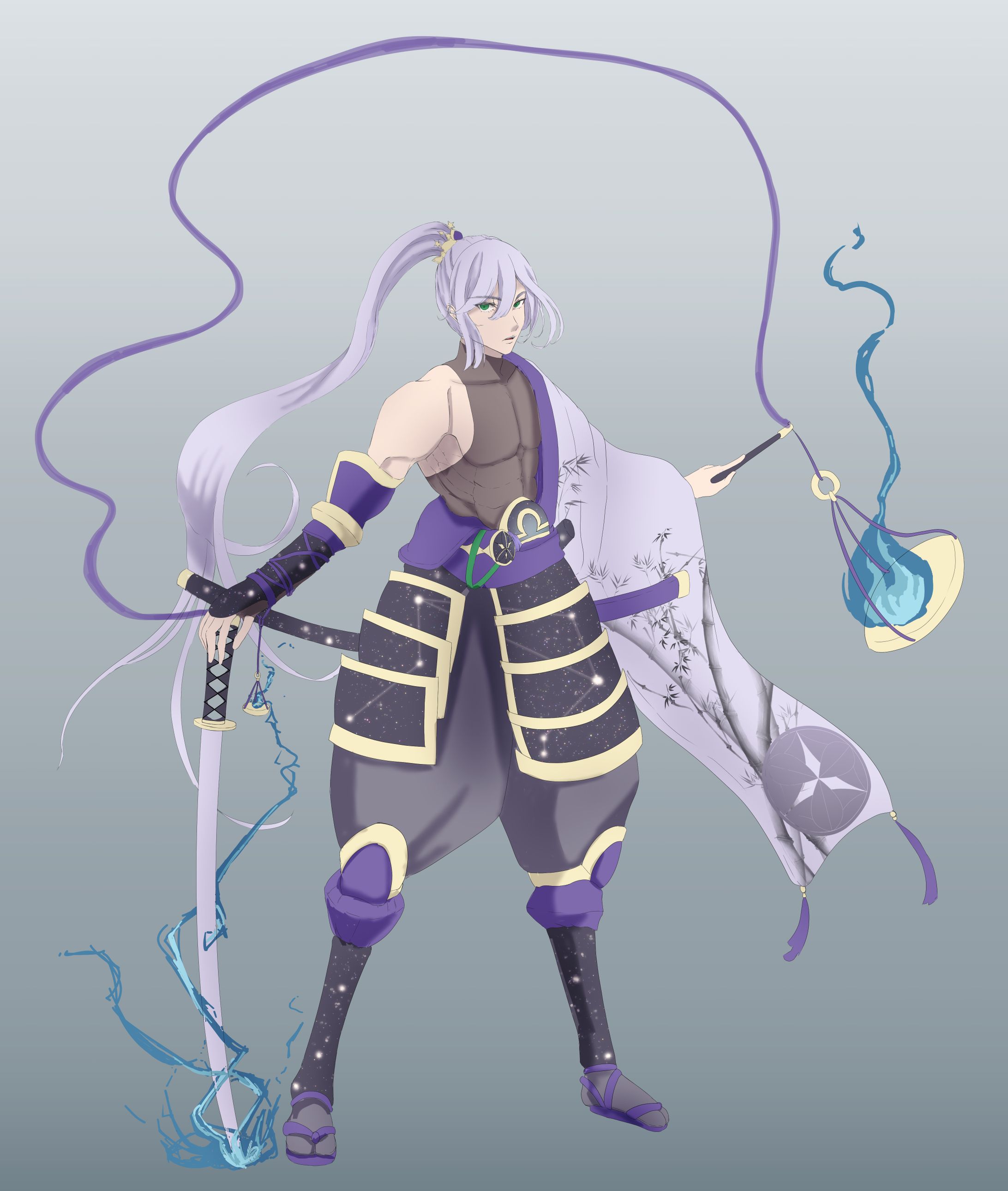 【キャラクターデザイン】戦国武将×天秤座(カラーラフ)-1