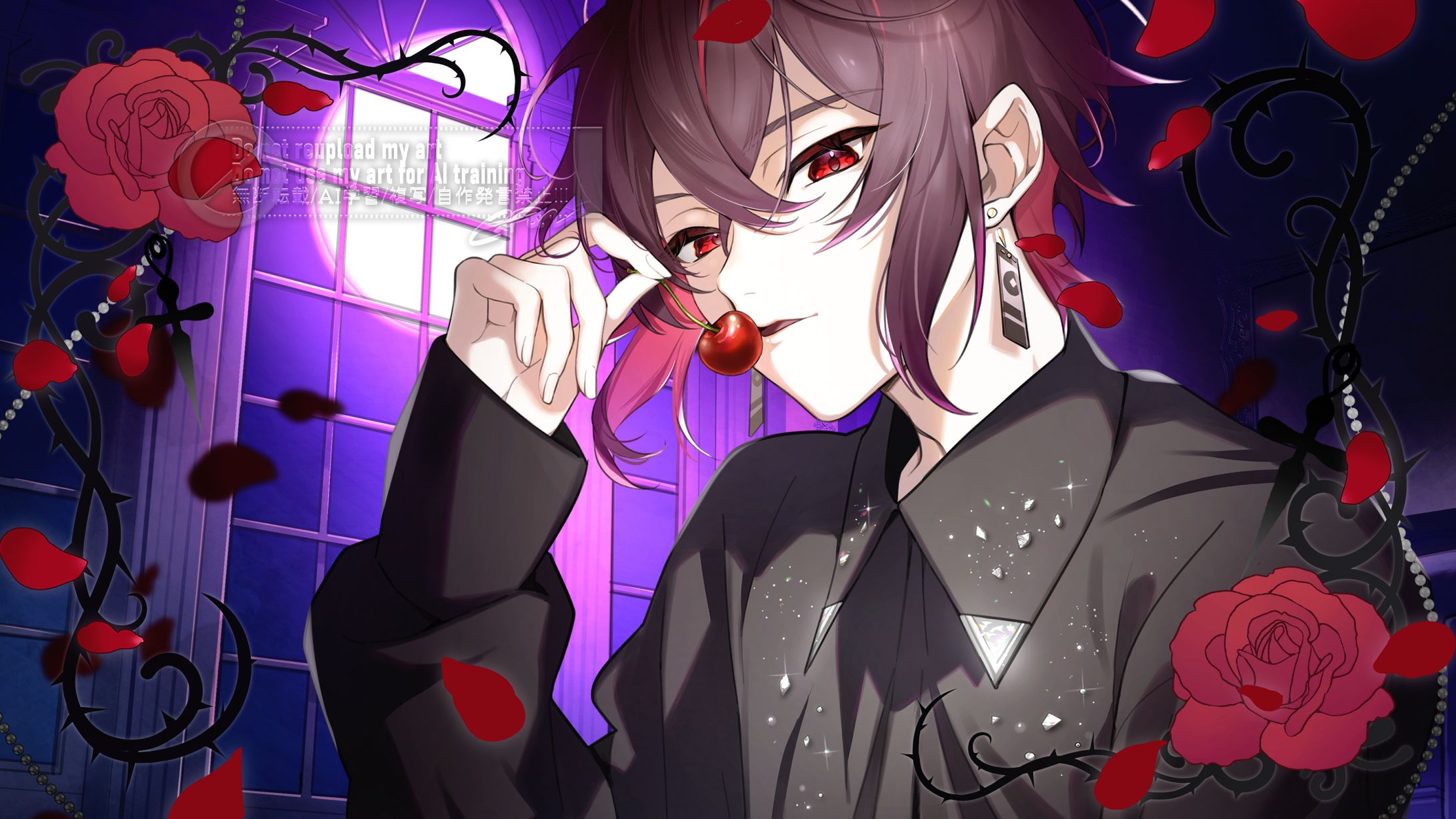 真田春町さま『BlackCherry』歌みたイラスト-1