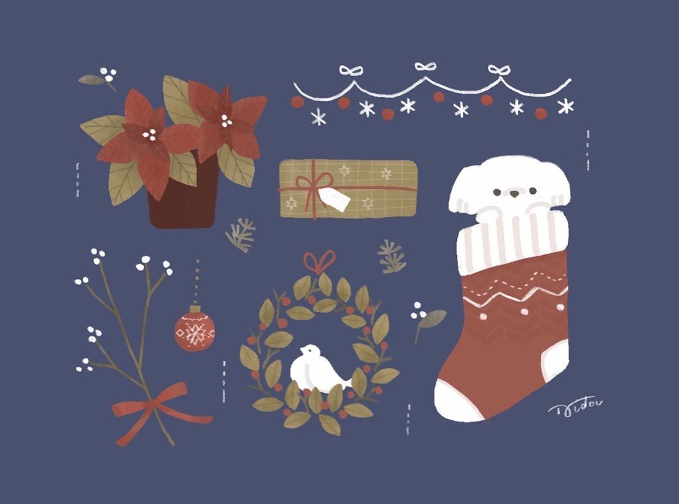 《展示会お知らせ》

11月上旬ですが、
気分はクリスマスシーズンです🎅🎄

____________________________

今月末にgallery IYNにて
『幸せのカケラ2023』展に出展させていただきます💠

グループ展なので、色んな方の作品が一度に見れます！

私からは2点、展示する予定です。

また、秋冬をイメージしたポストカードの販売もしますので、お近くの方はぜひお立ち寄りください♪

『幸せのカケラ2023』@gallery IYN
会期:11月24日〜12月4日
アクセス: https://www.gallery-iyn.com/access-1

#illustration #cristmas #art #artgallery 
#drawing #winter 
#イラスト #イラストレーター #クリスマス #クリスマスリース #アート #いらすとぐらむ　#かわいい #いぬ #いぬのいる暮らし-1