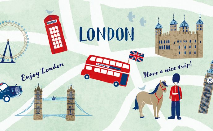 イギリス・ロンドンのイラストマップ