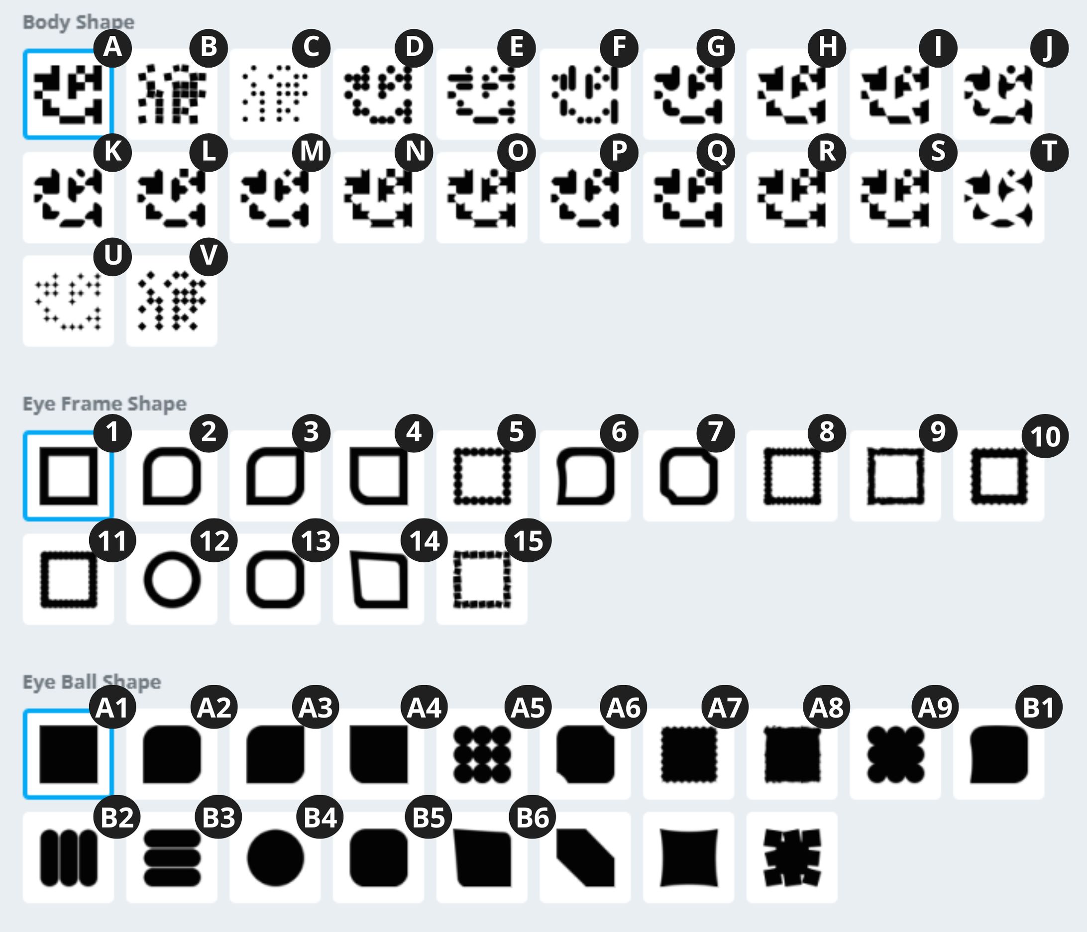 cara memilih qr pattern untuk isi form