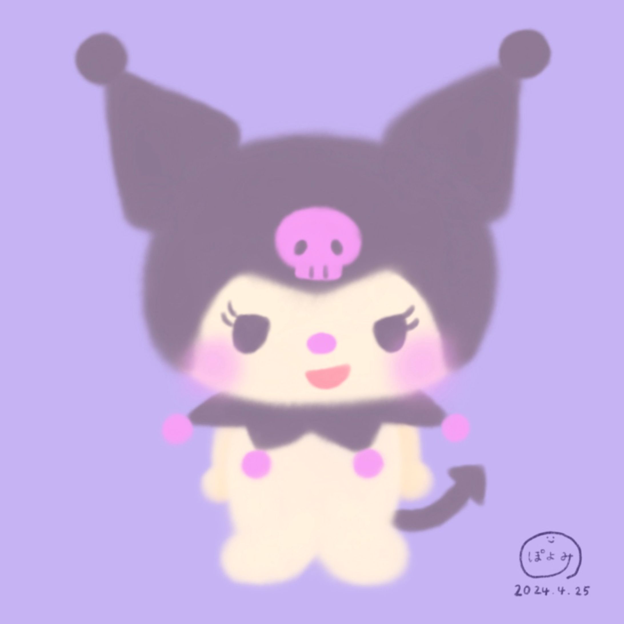クロミちゃん💜🖤イラスト🎨絵本作家ぽよみ-1