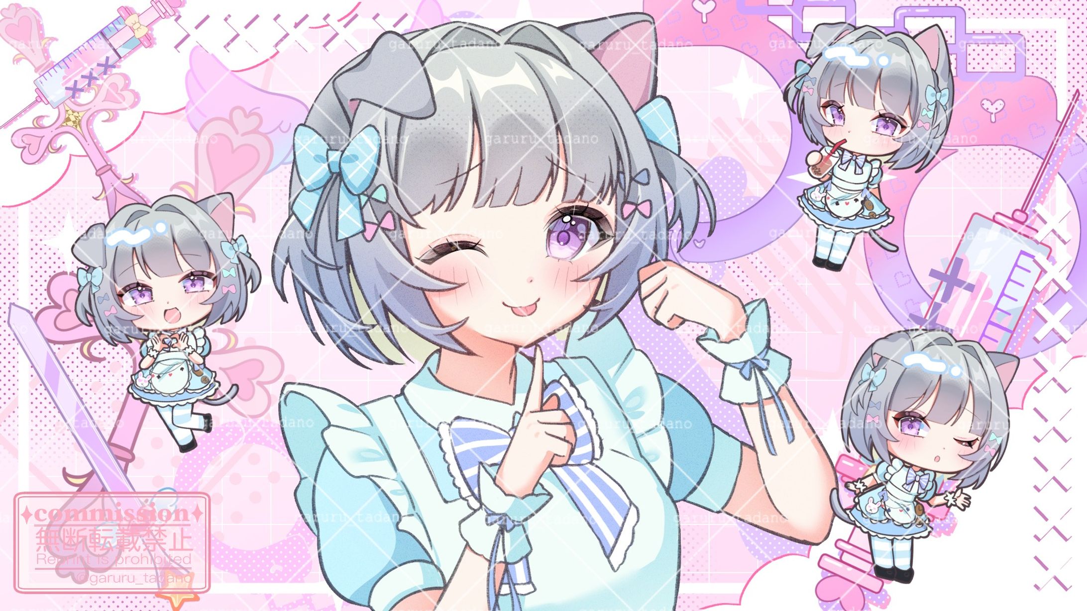 【等身、SD、背景セット】聖猫ルチア 様 歌ってみた用イラストセット-1