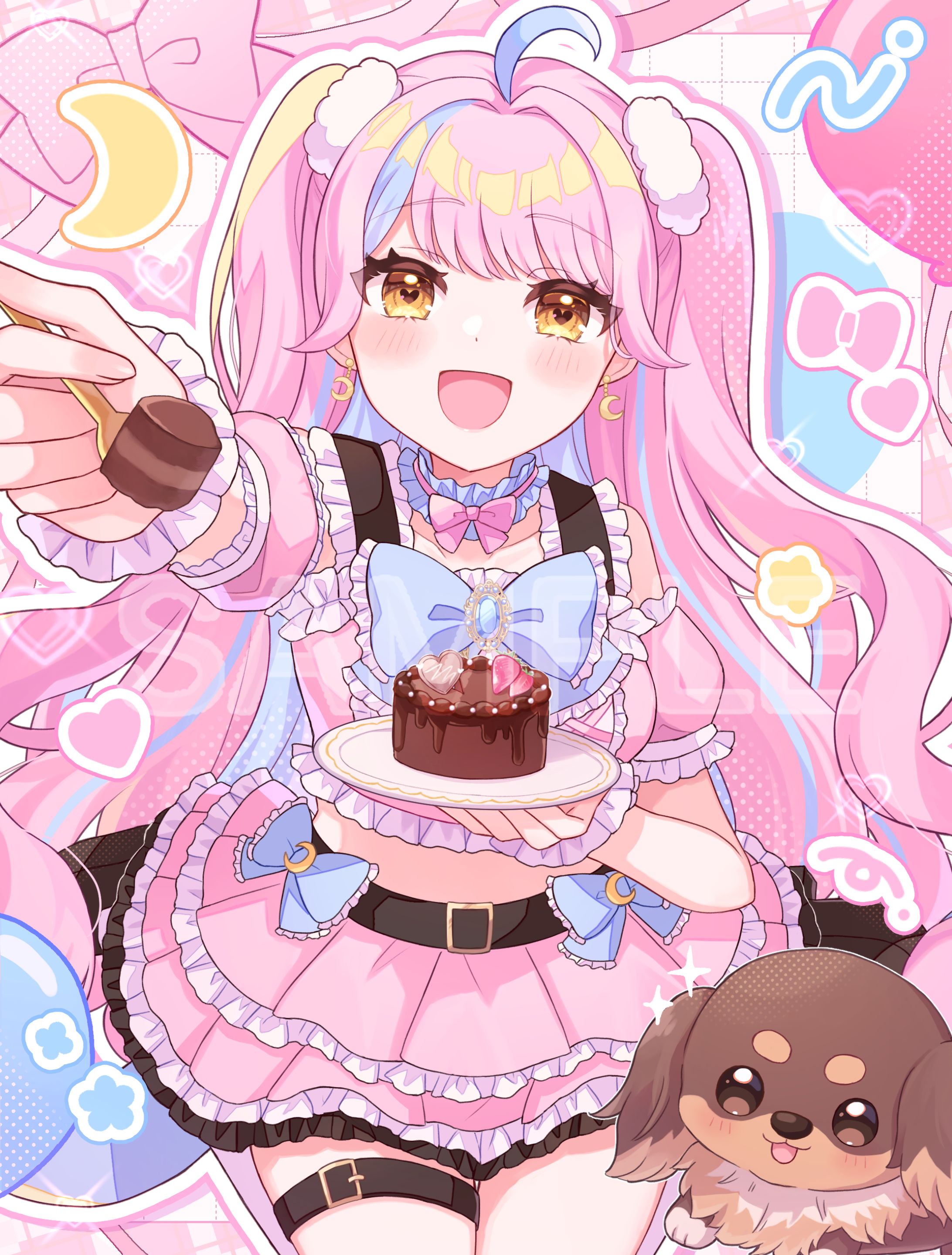 【Work】望月るな様　バースデー＆1周年記念イラスト-1