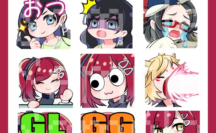 Twitch、YouTubeで使えるスタンプ作例