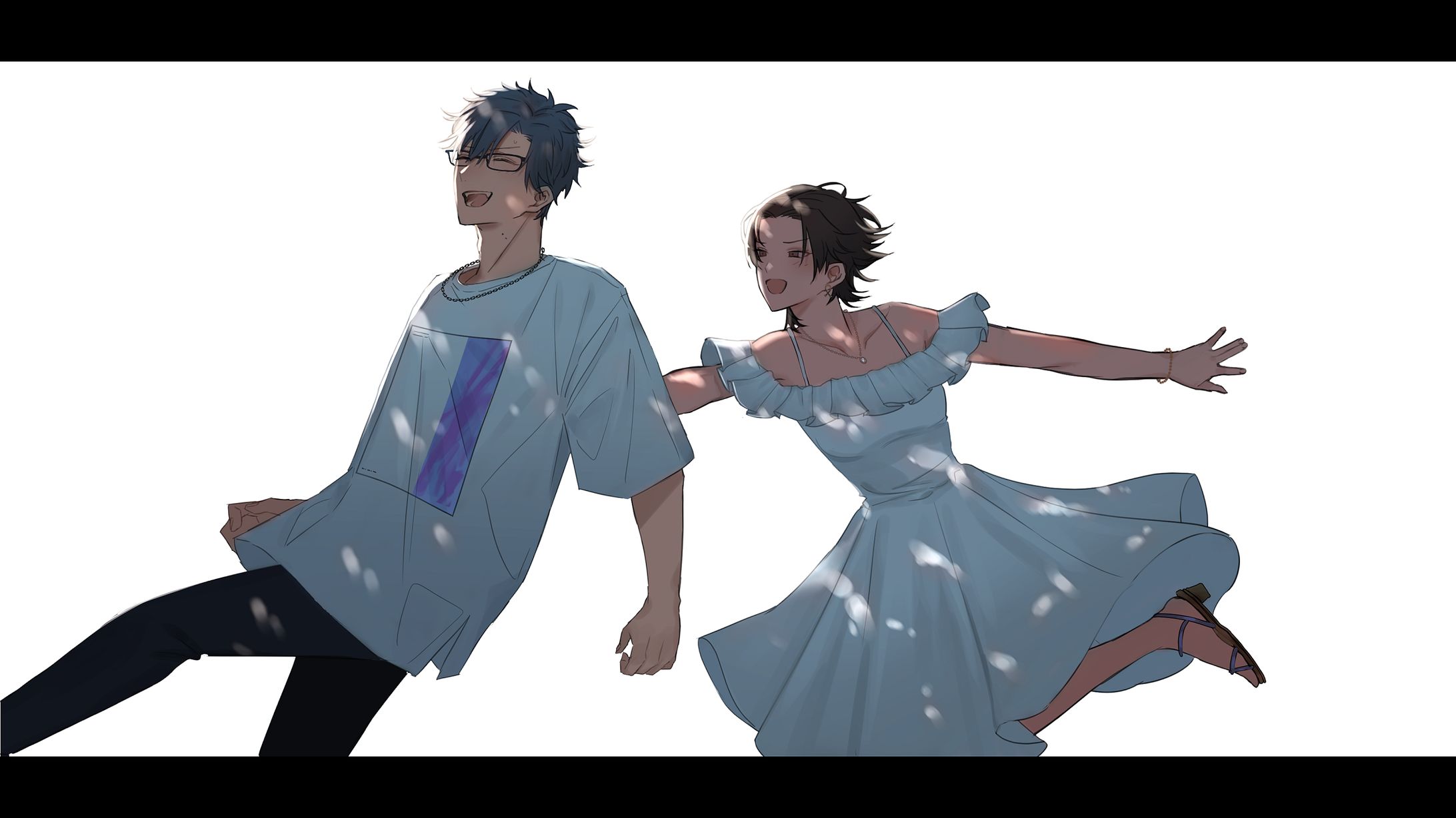 【Rim様、結イ様】青と夏/歌ってみたMV用イラスト-1