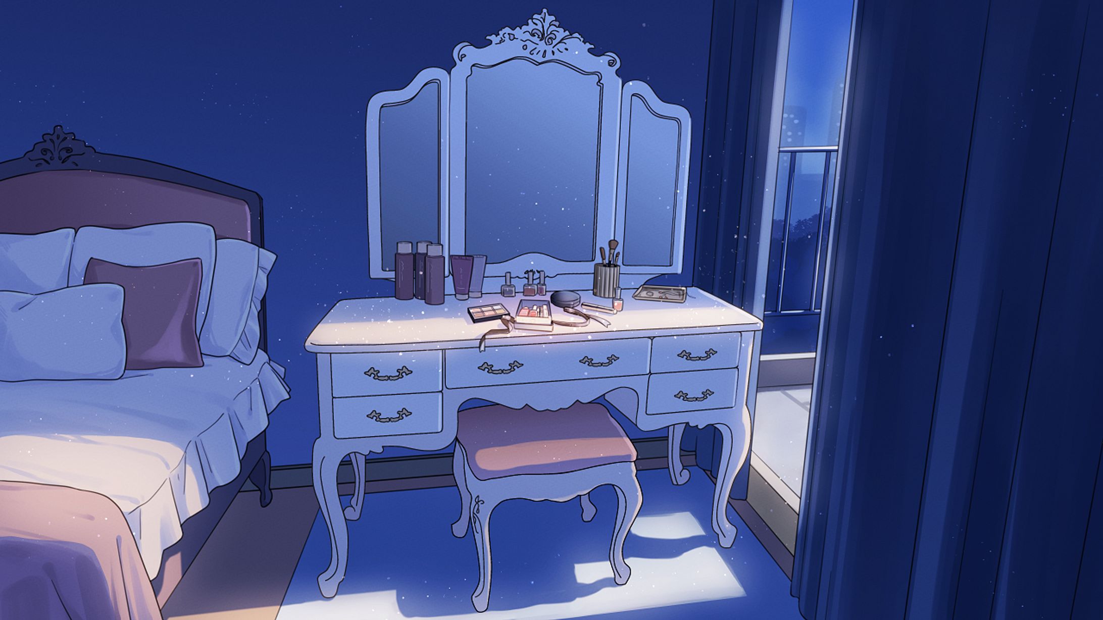 【仕事絵】MV「【秋奈】Coffret とま」背景イラスト-1