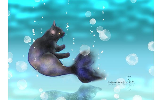 .
#なにぬ猫 #なにぬ猫ねこときどきわんこ .
.
よく窓辺でプリズム浴びながらお昼寝してるビー姐さん(2枚目)
鱗をまとった人魚みたい
…で人魚にしてみました😘.
.
もっとほんわかしたイメージで描き出したのに思いのほかcoolになっちゃった(笑)
.
進行ズレまくりの猫漫画本「なにぬ猫んち。」vol.2の編集作業に入っています。
今月中には出版したい！しますです😂.
販売中のvol.1もどうぞよろしく💗.
.
#mermaid 
#マーメイド 
#くろねこすたぐらむ 
#黒猫部 
#blackcatsmatter 
#ねこと暮らす 
#ねこまんが 
#コマ漫画 
#うちのこグッズ 
#うちの子イラスト 
#illustragram 
#いらすとぐらむ 
#ふわもこ部猫 
#にゃんだふる .