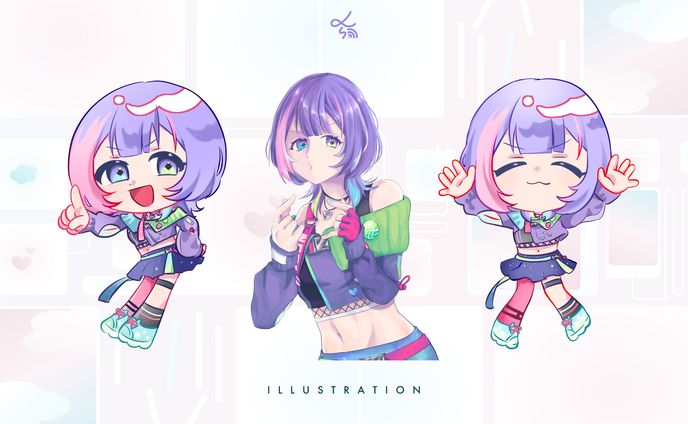 Vtuber歌水ねと_イラスト