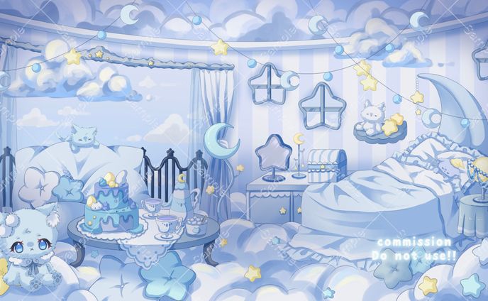 イラスト、キャラクターデザイン、配信部屋