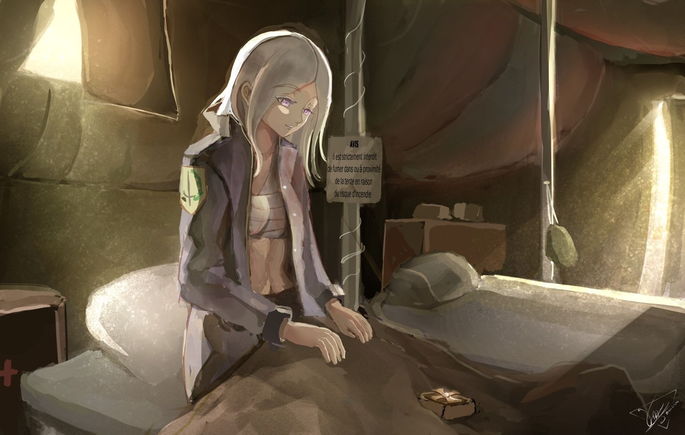 Seven Years and Twenty Days
.
.
.
.
#art #illustration #oc #militarygirl #animegirl #whitehairgirl #amputee-1